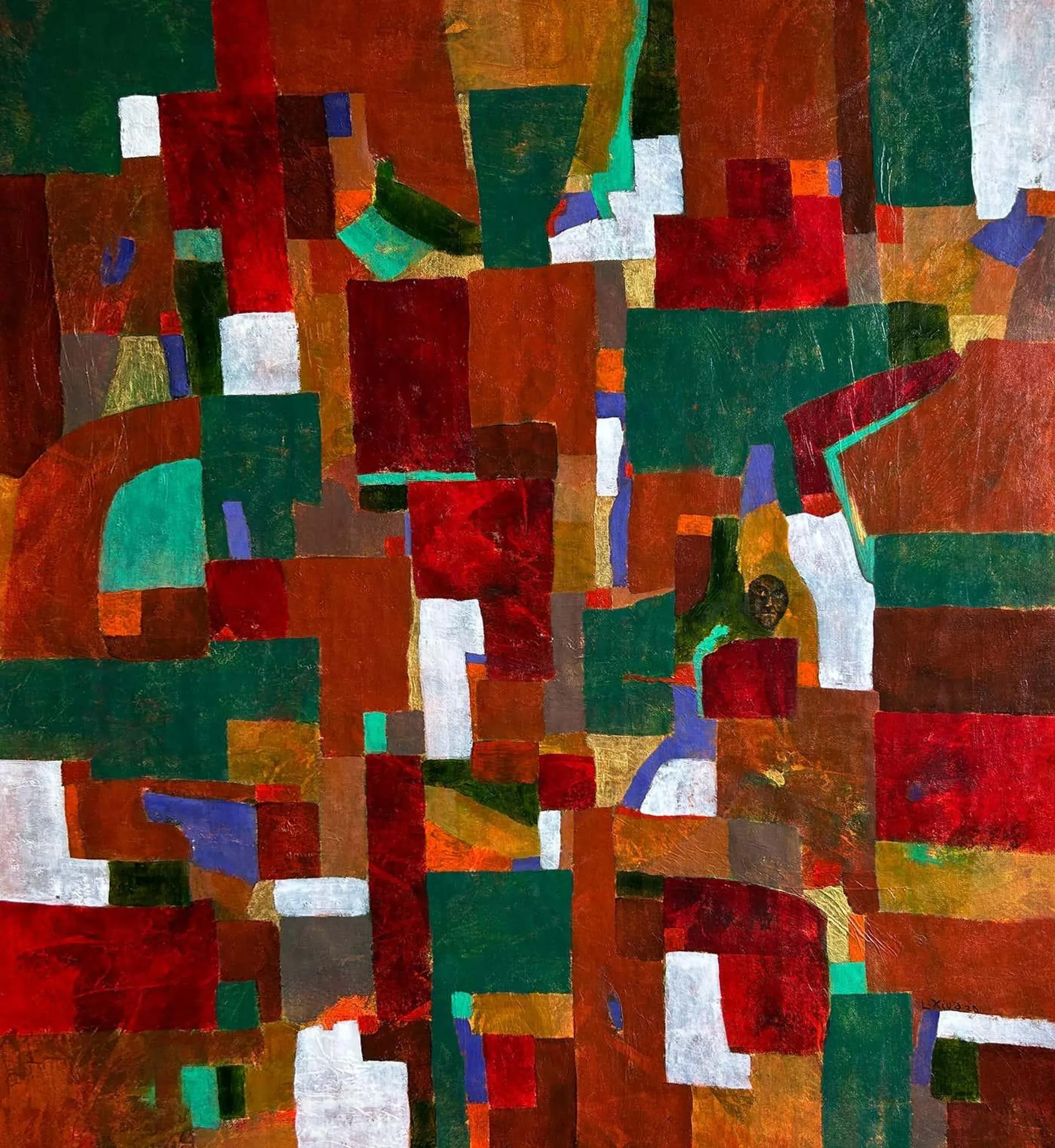 Luis Alexander Rodríguez (Ie-Xiua) Abstract Oil Painting. "Loneliness In The Abstract" 2025