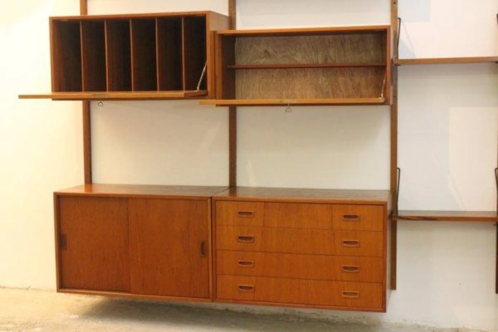 Danish Modular Teak Wall Unit by Poul Cadovius, 1960s