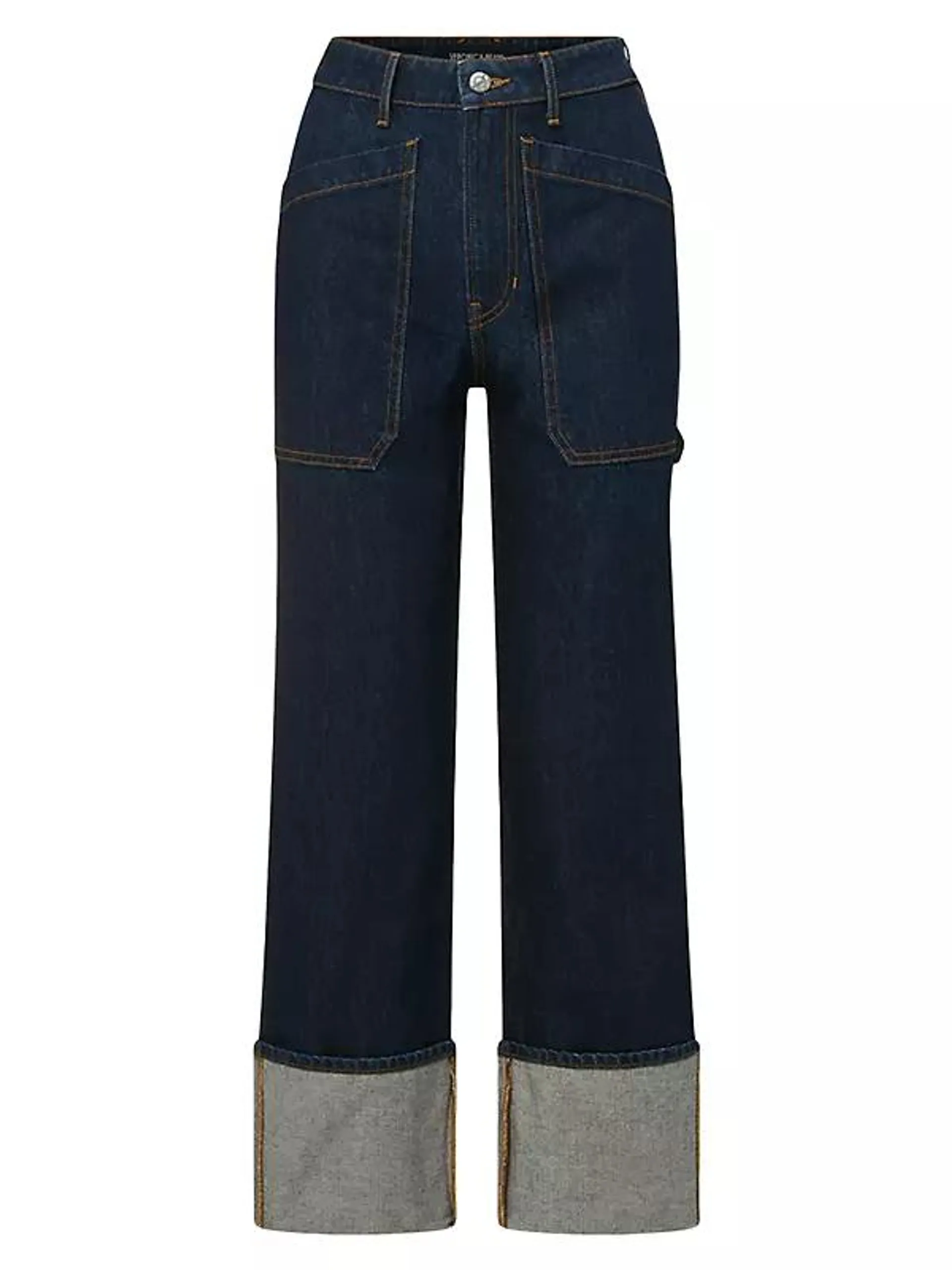 Dylan Cuffed High-Rise Straight Jeans