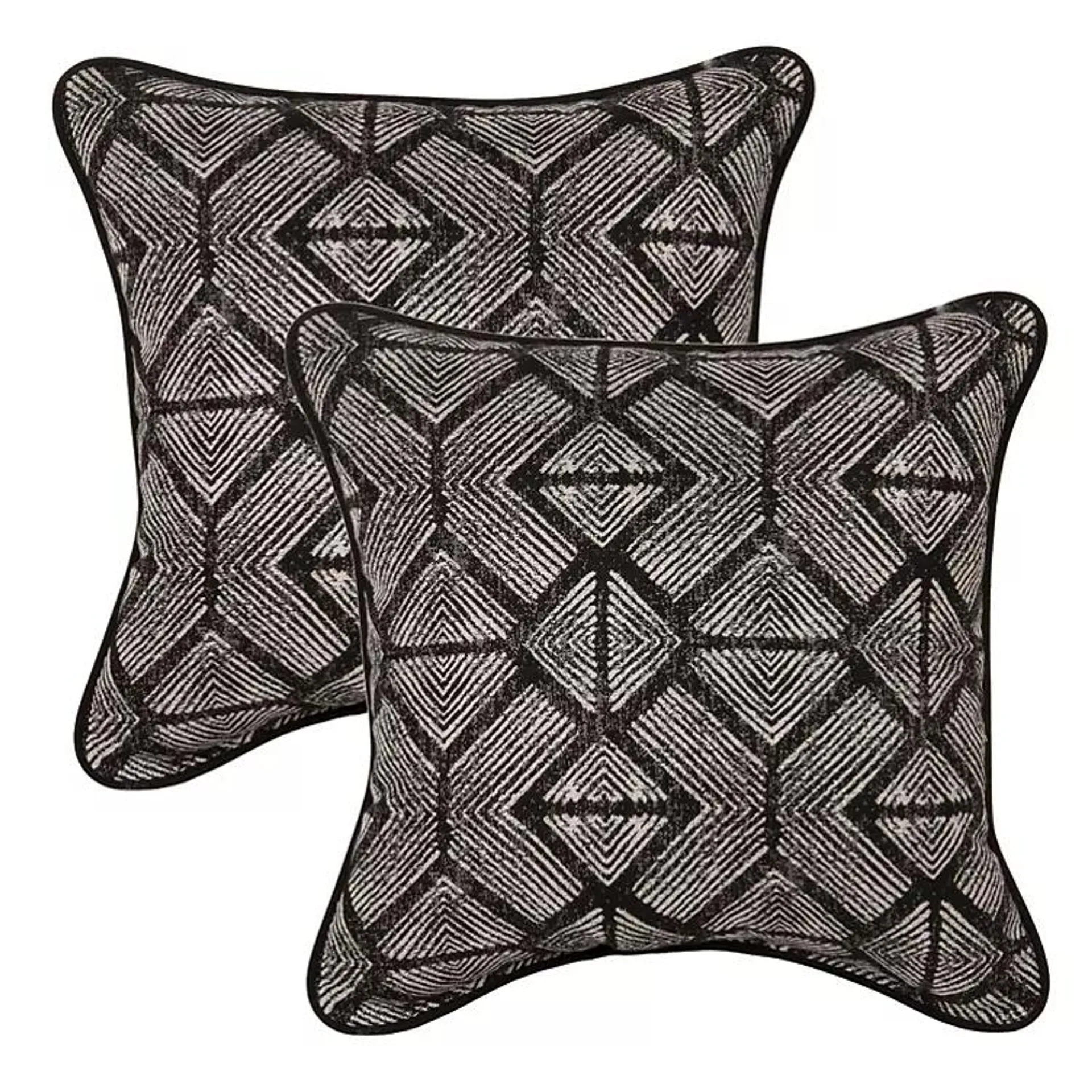 Member's Mark 2-Pack Accent Pillows with Sunbrella Fabric, Bantu Black/Canvas Black