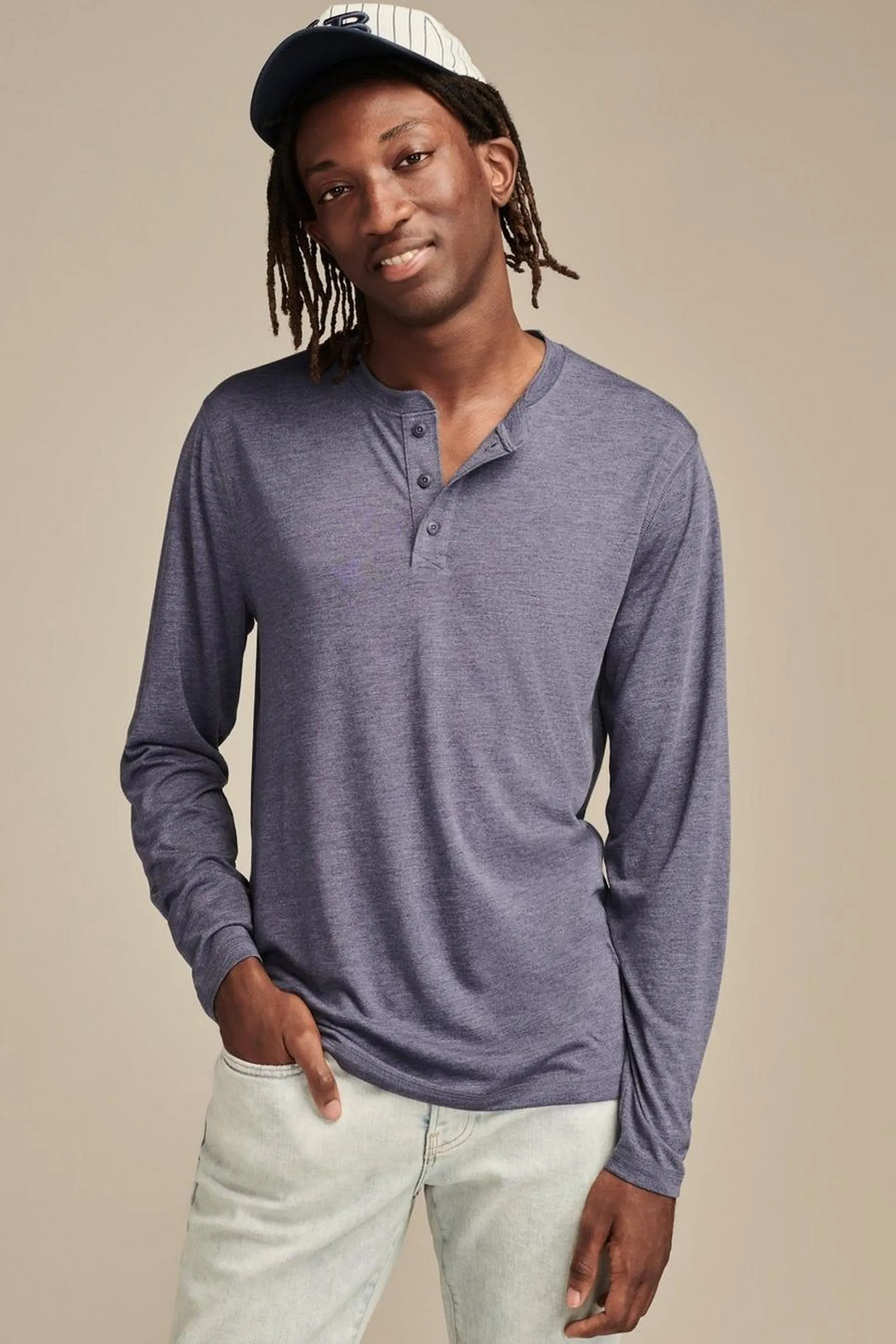 tencel jersey long sleeve henley