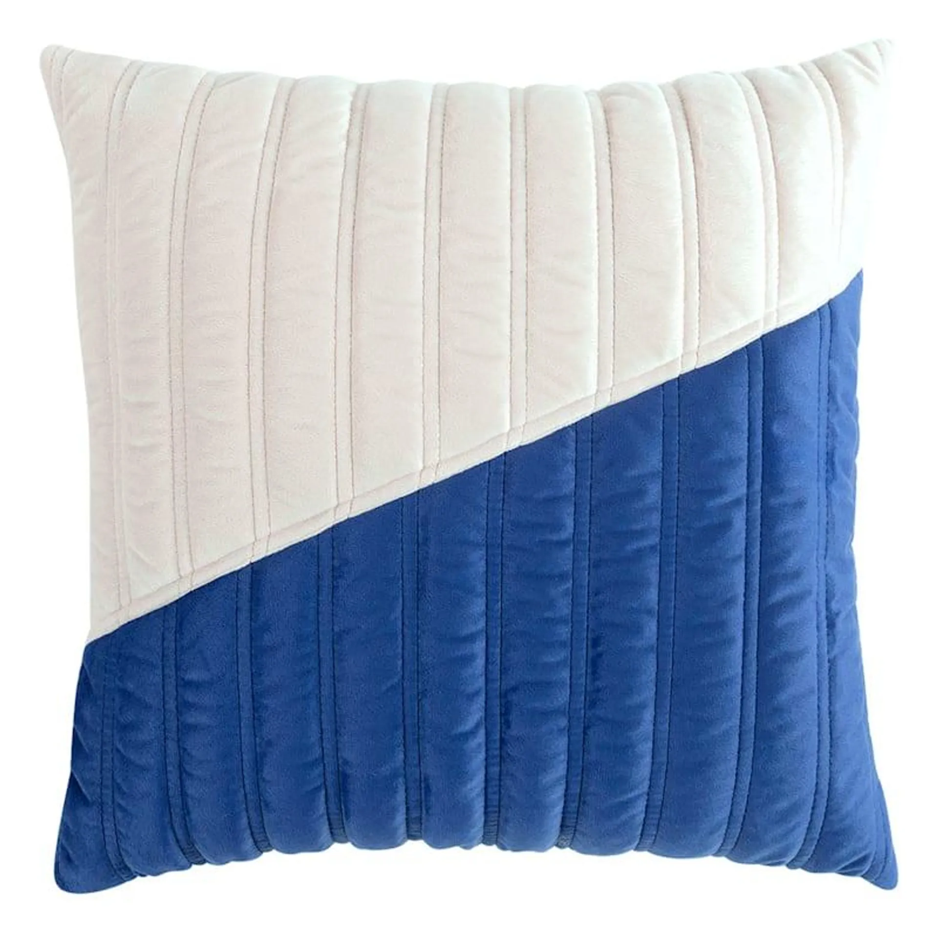 Oh Joy! White & Blue Quilted Throw Pillow, 18"