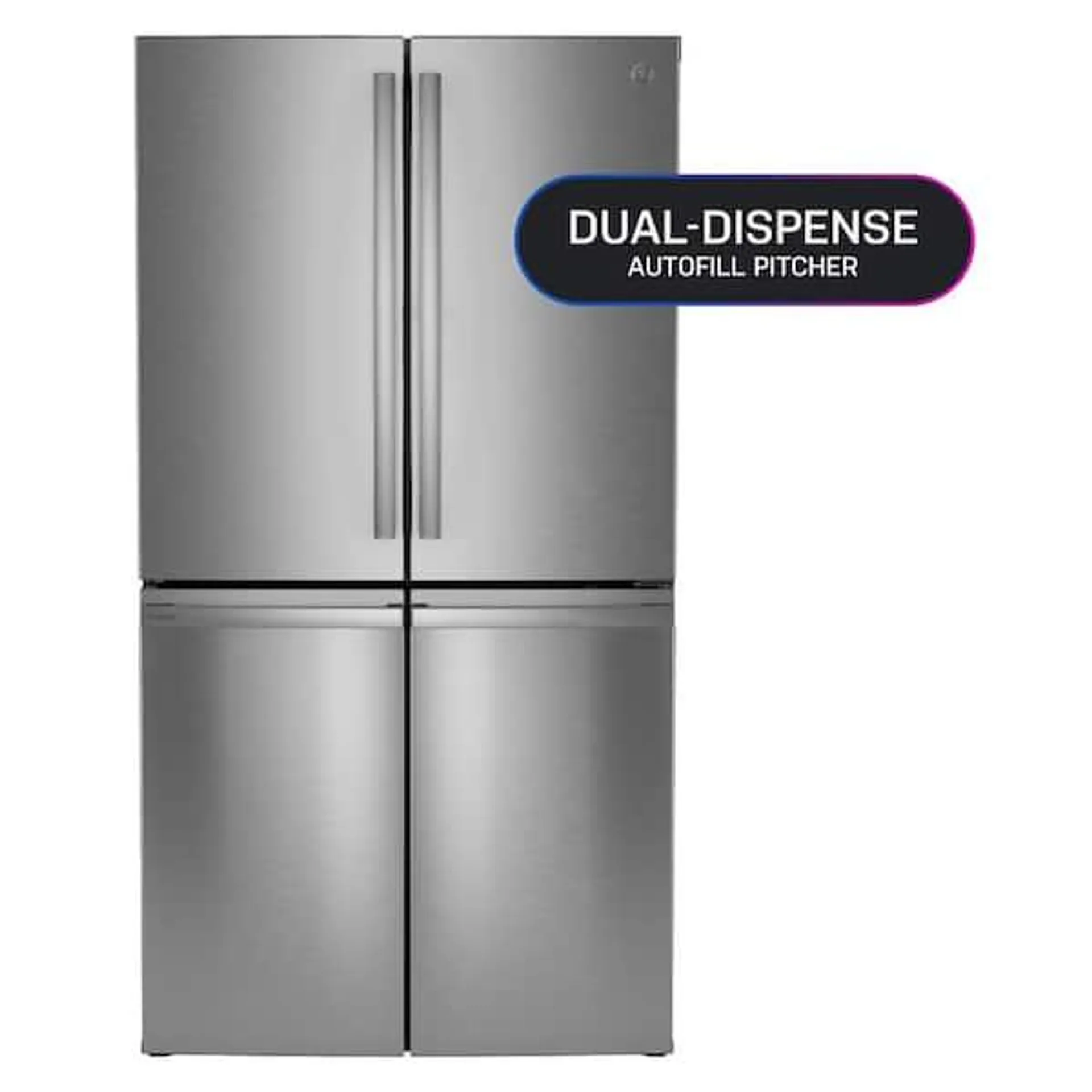 Profile 28 cu. ft Quad Door Bottom Freezer Refrigerator Fingerprint Resistant Stainless w/Dual-Dispense AutoFill Pitcher