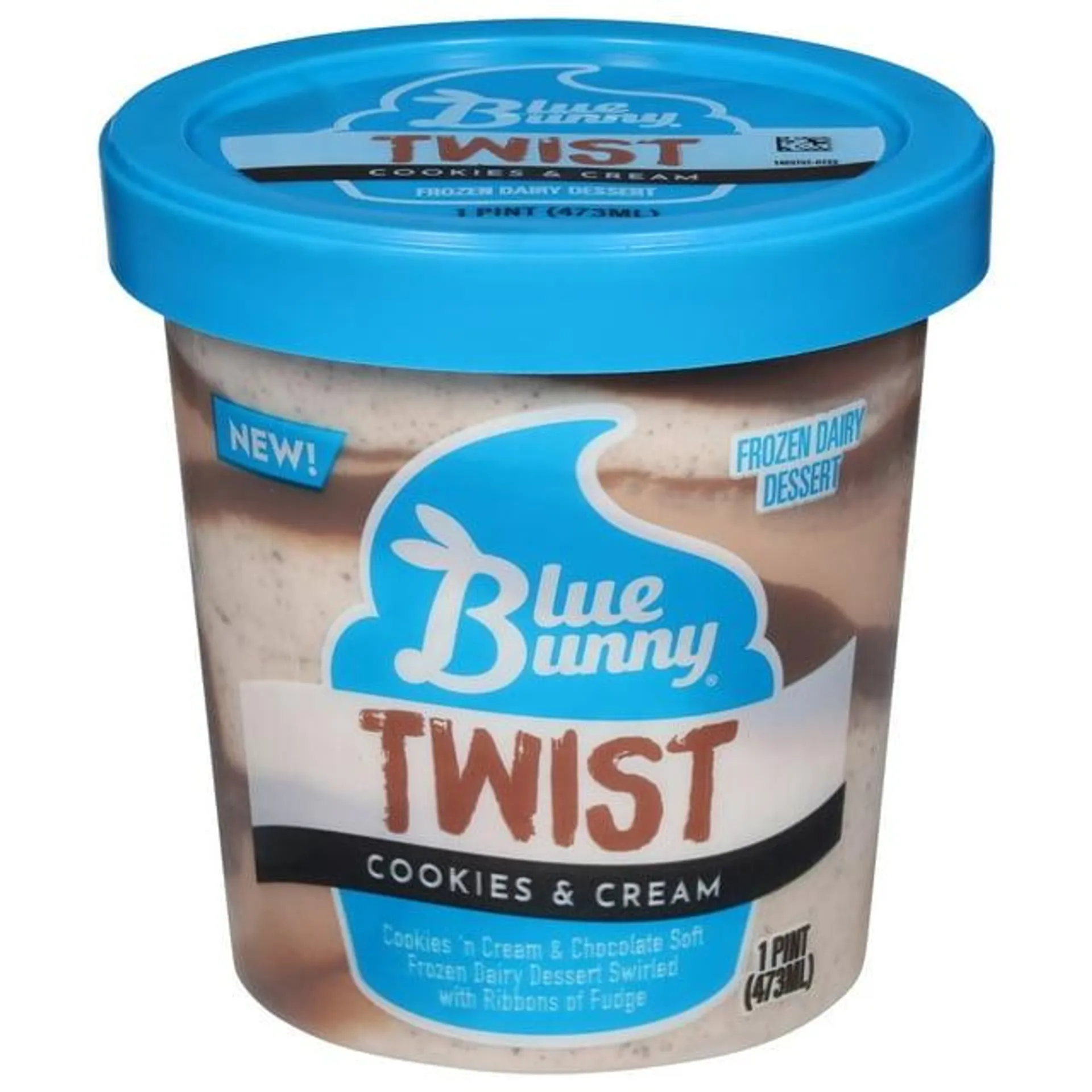 Blue Bunny Twist Cookies and Cream Frozen Dessert, 16 fl oz Pint