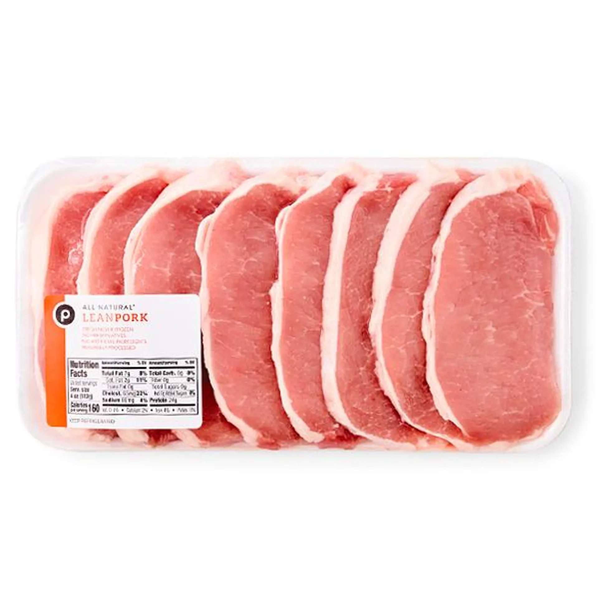 Publix Pork All Natural Pork Loin Boneless Chops, Thinly Sliced