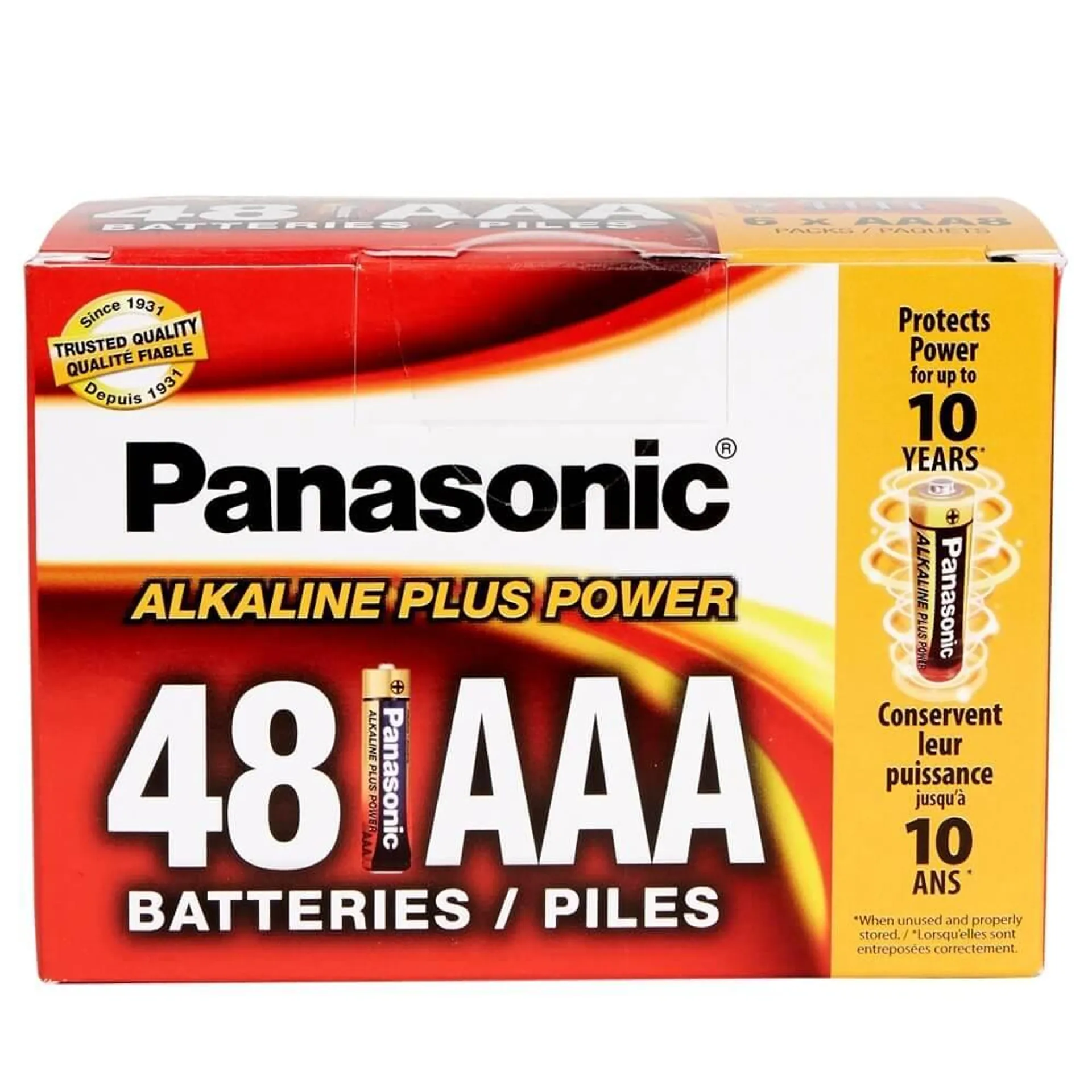 Panasonic Alkaline Plus Power AAA Batteries, 48-Count