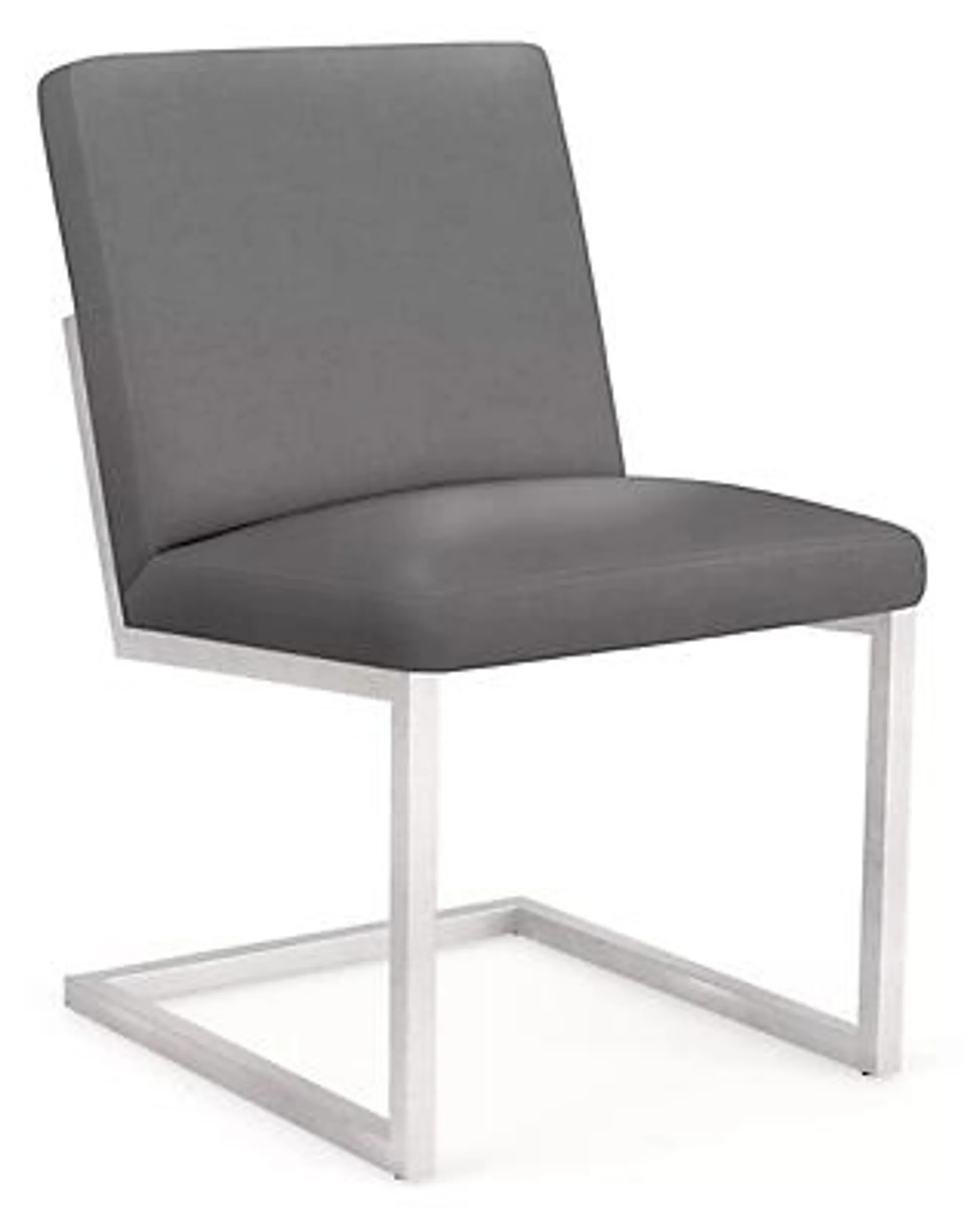 Finn Side Chair in Sunbrella Canvas Slate with Stainless Steel