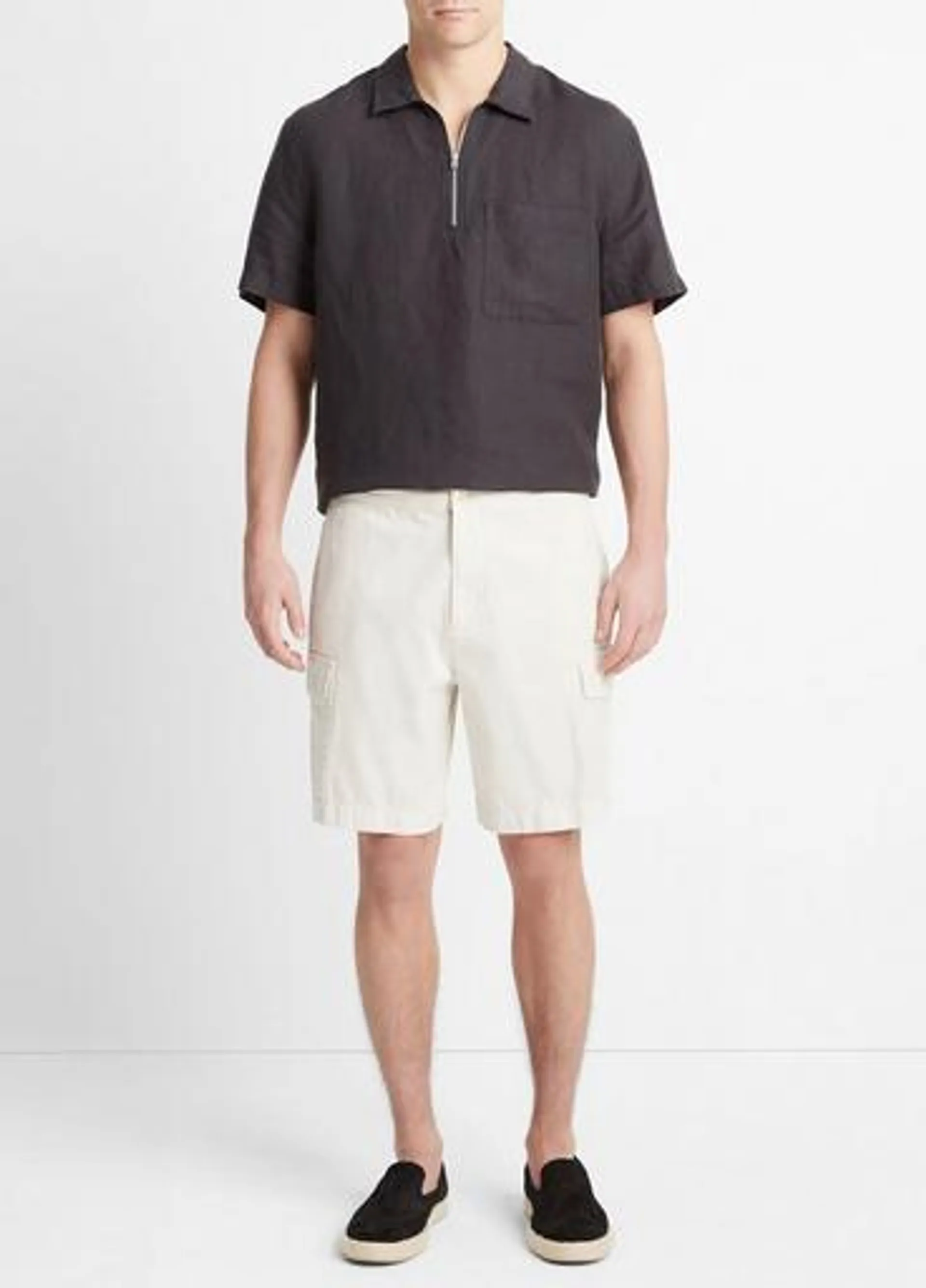 Garment Dye Cotton Twill Cargo Short