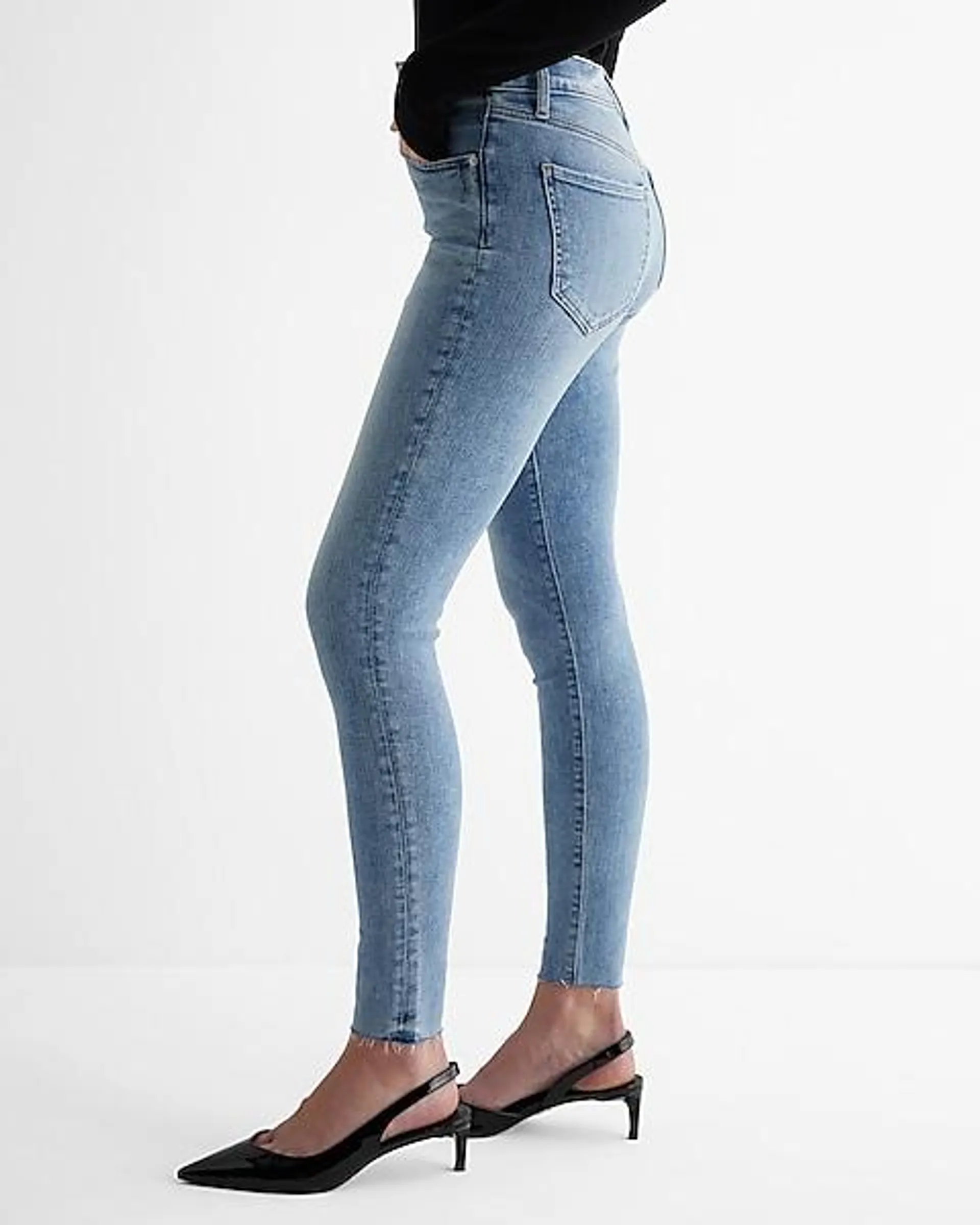 High Waisted Light Wash Skinny Jeans