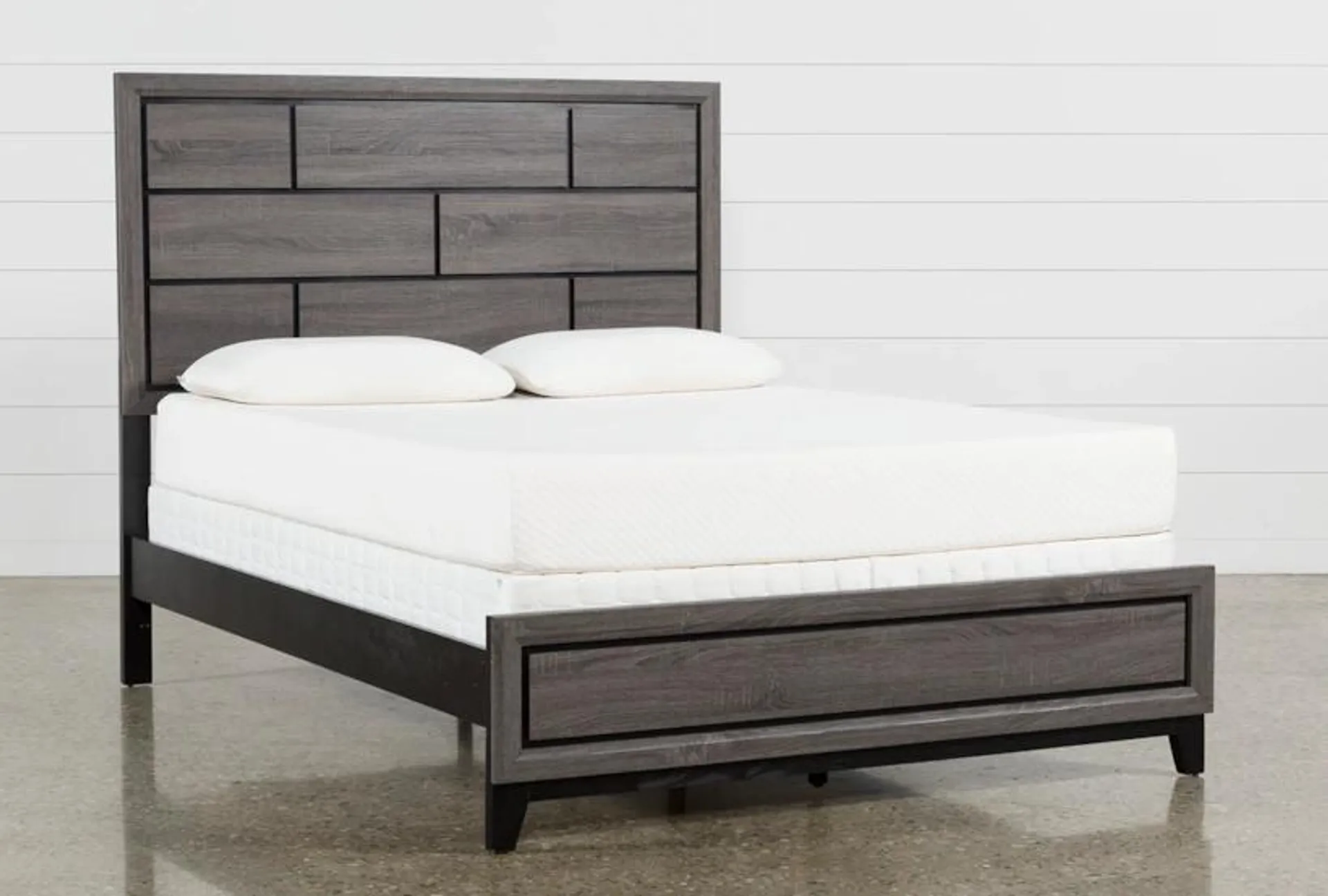 Finley Grey Queen Wood Panel Bed