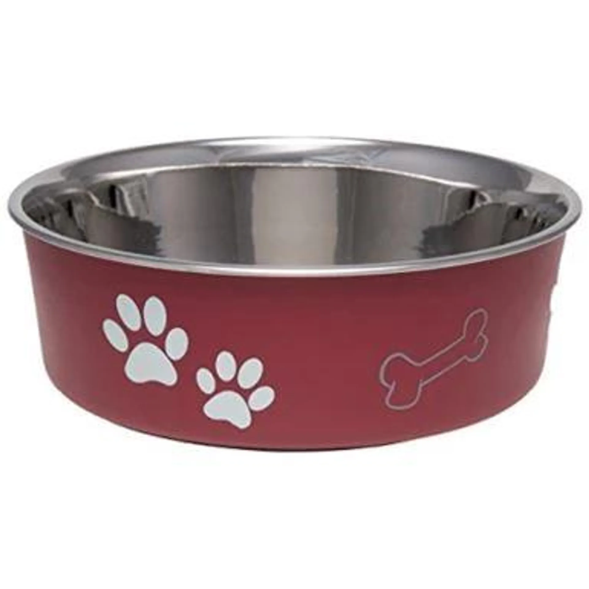 Loving Pets Bella Metallic Pet Bowl for Cats, Merlot, Small