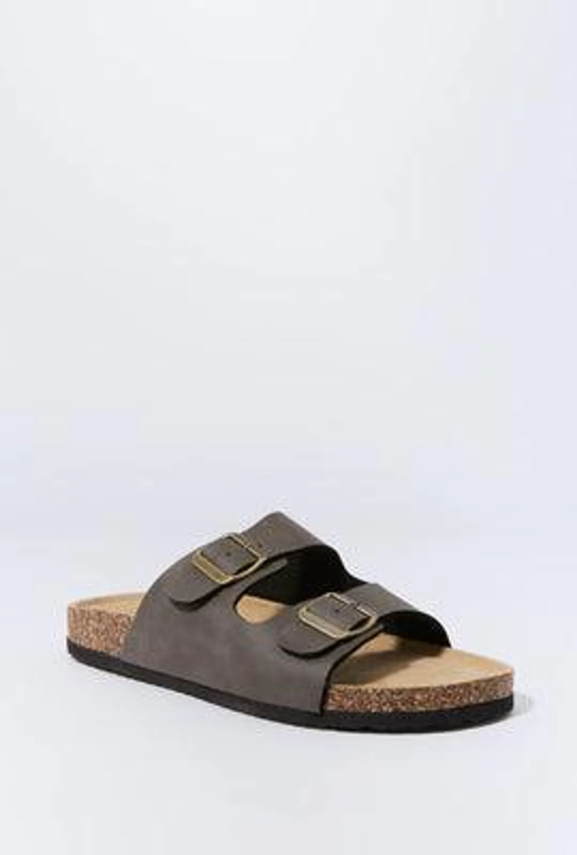 Green Cork Buckled Sandals