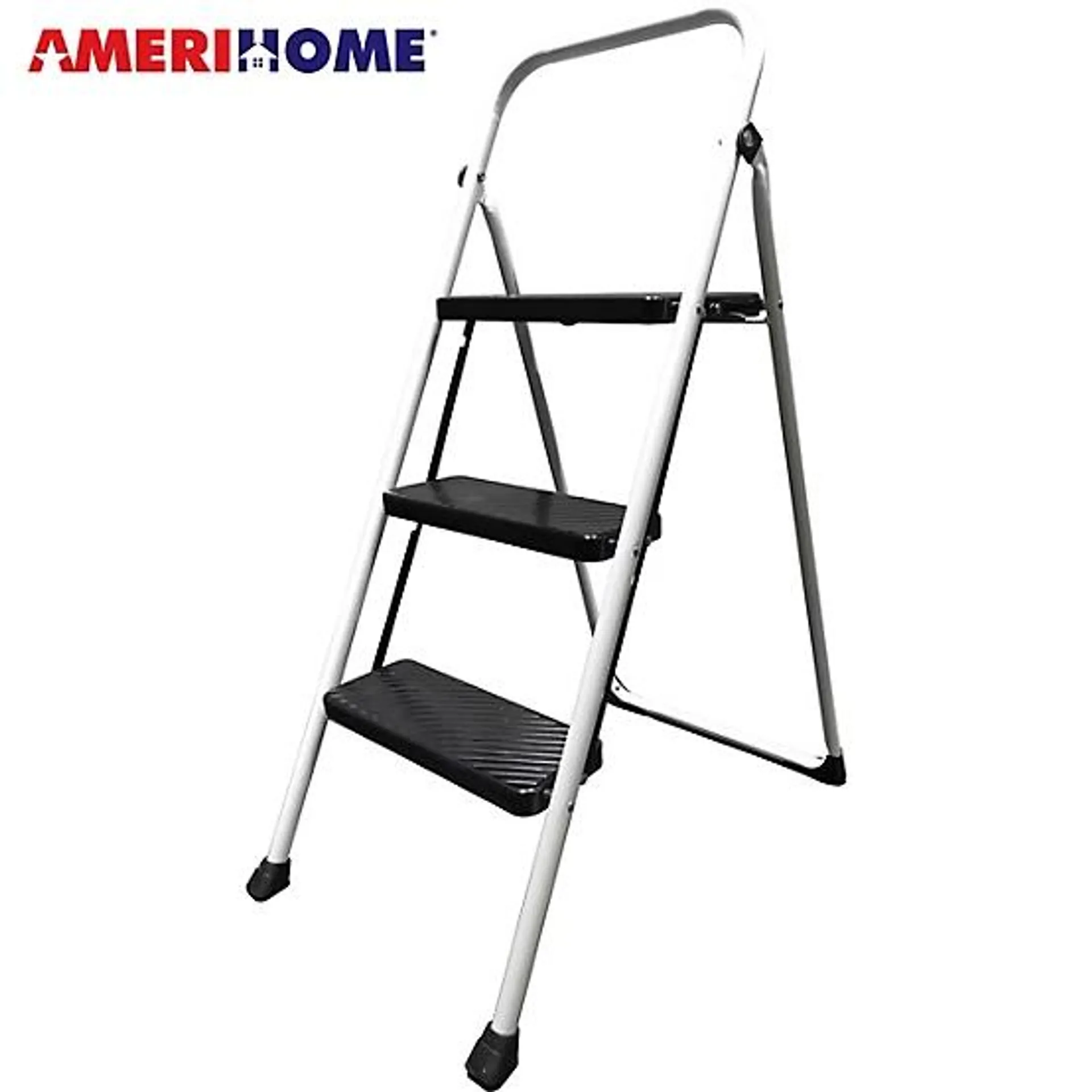 8 ft. 200 lb. Capacity Metal 3-Step Folding Utility Step Ladder