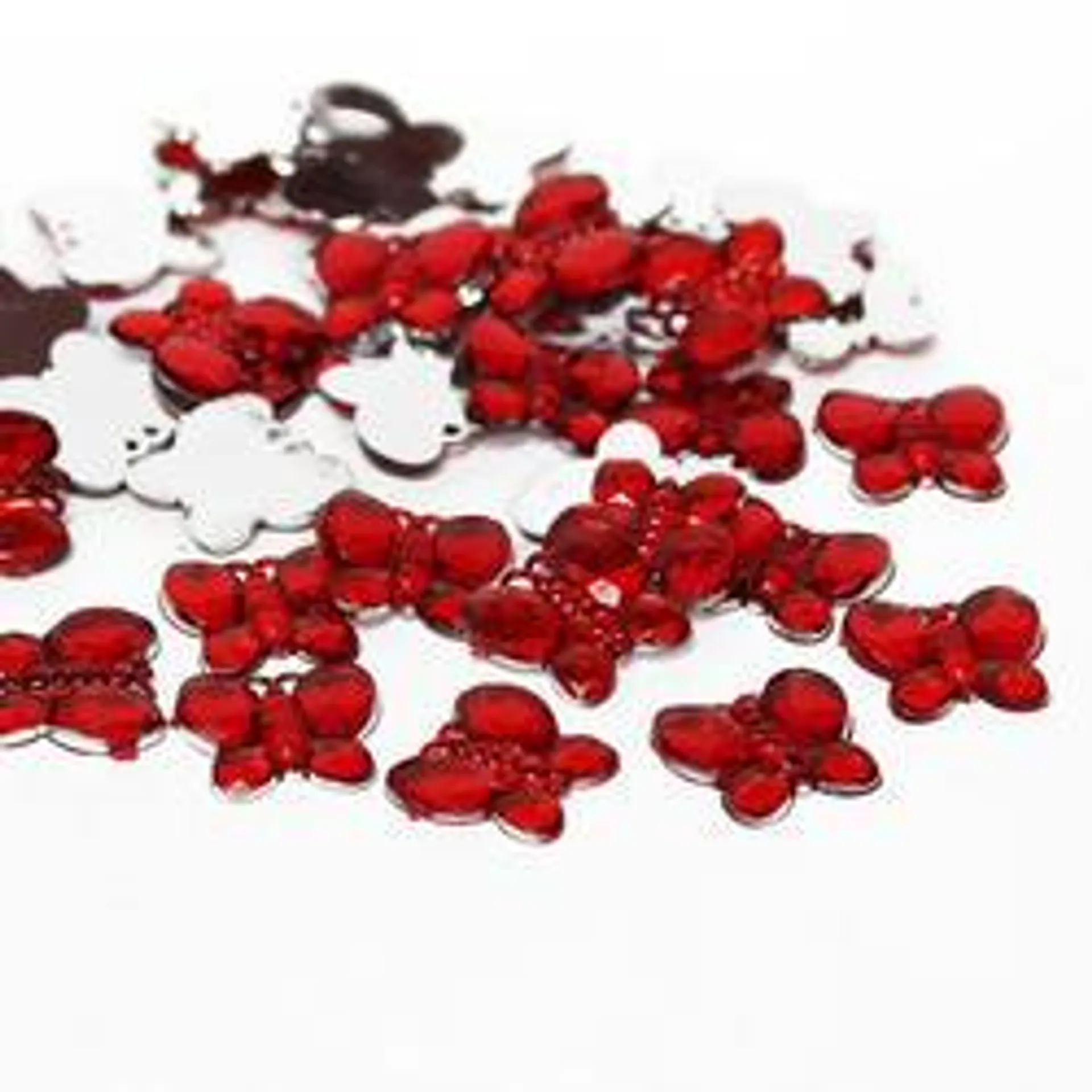 Red Flat Back Butterfly Rhinestones (Package of 50 pieces)