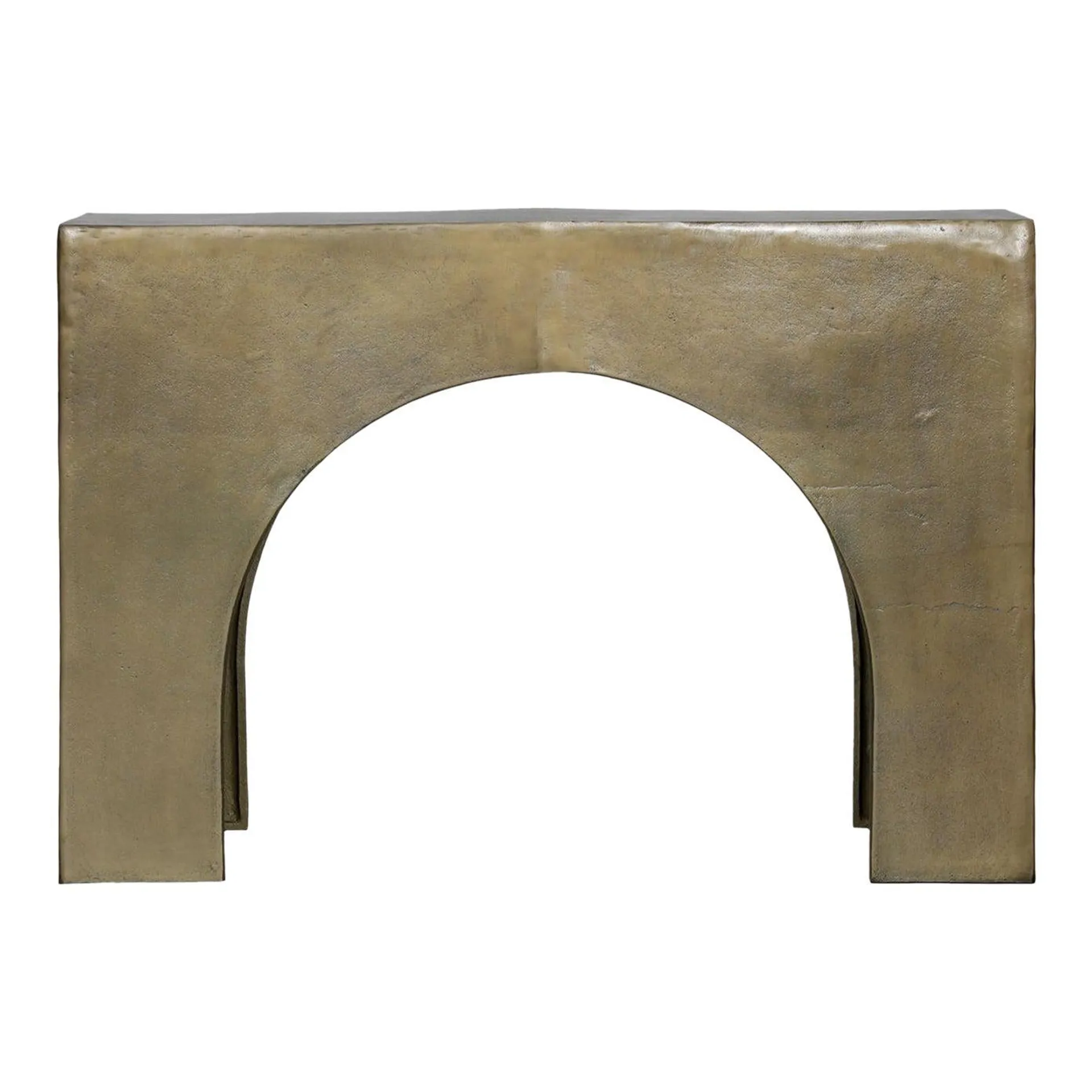 Brass Finish Arch Console Table