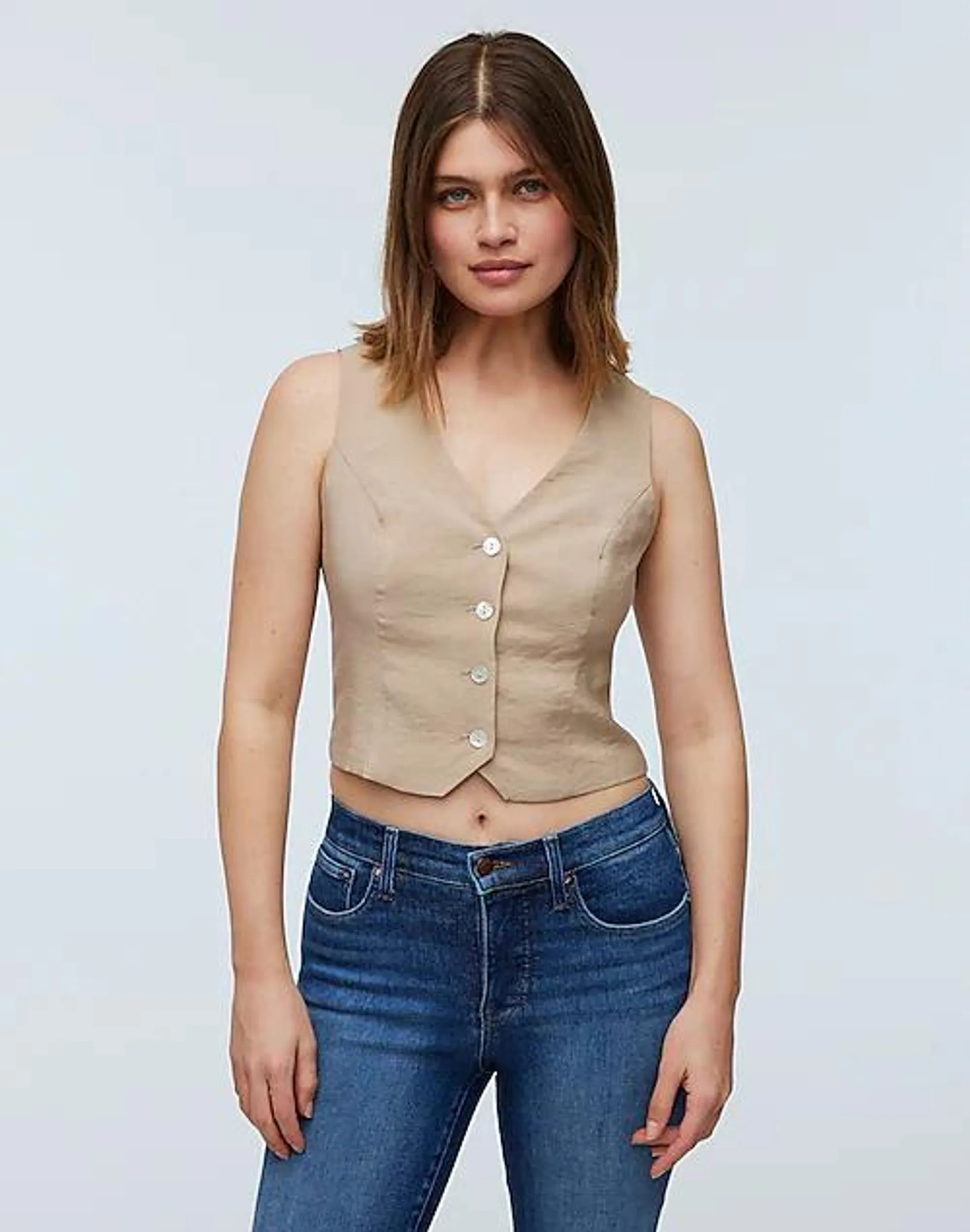 Katrina Crop Vest Top in Softdrape