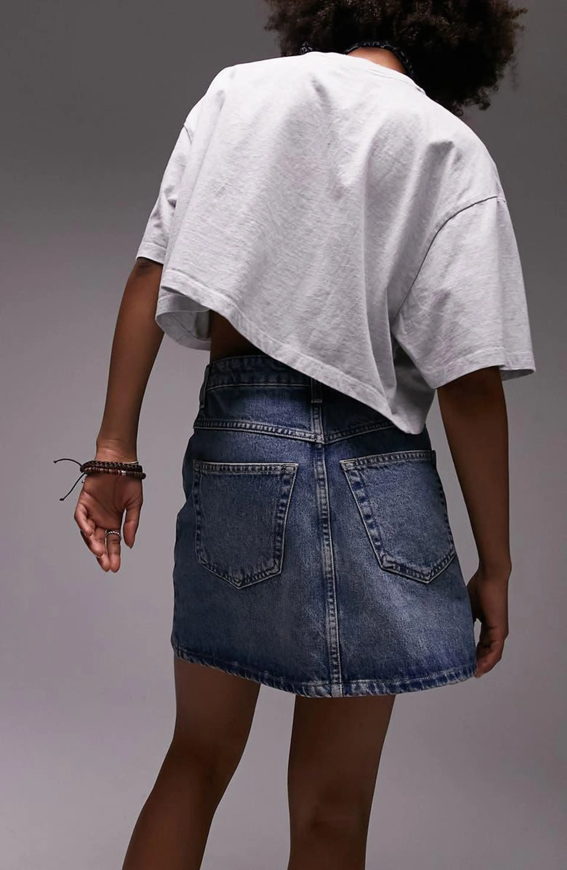 High Waist Denim Miniskirt