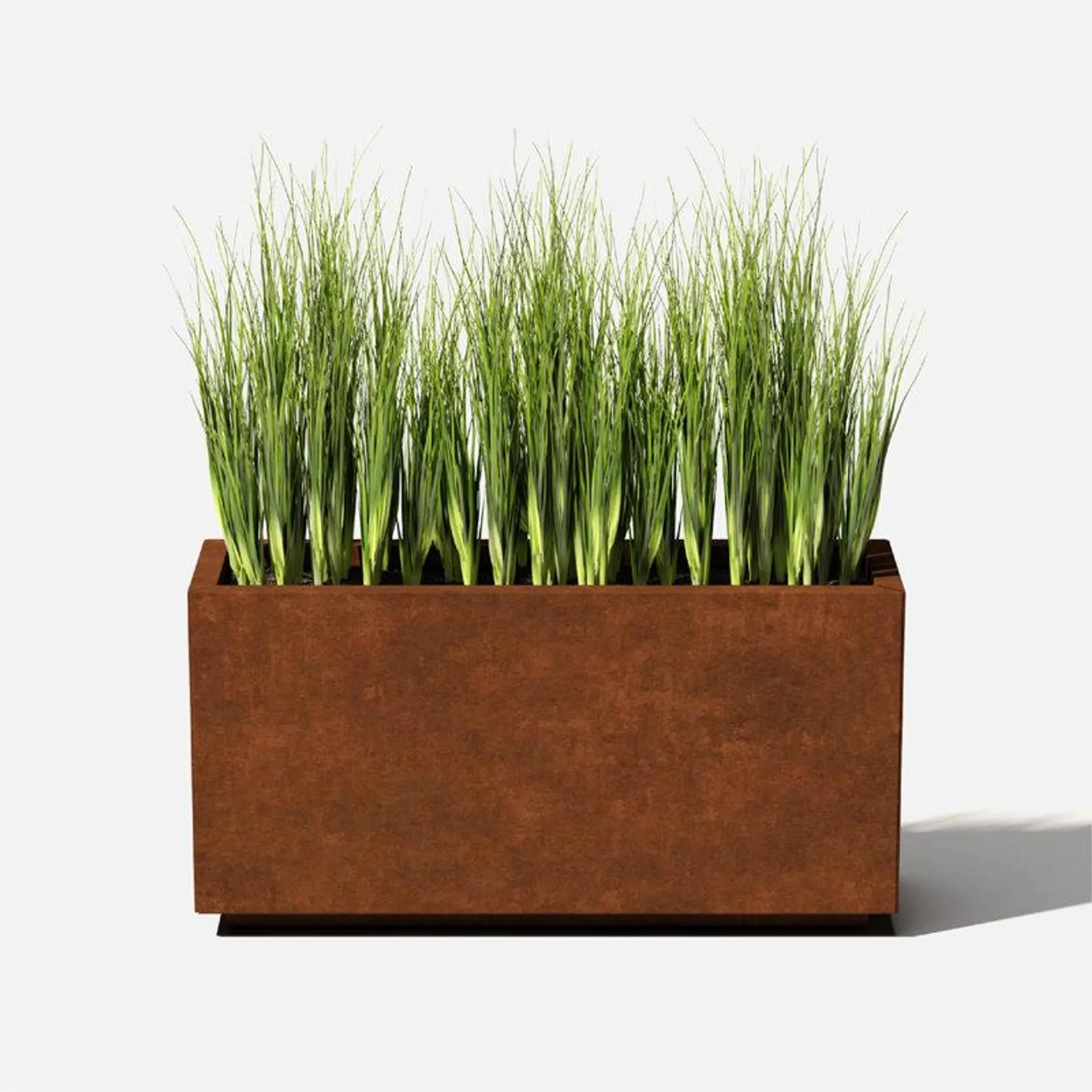 16.25" H x 32" W x 10" D Corten Steel Series Long Box Planter
