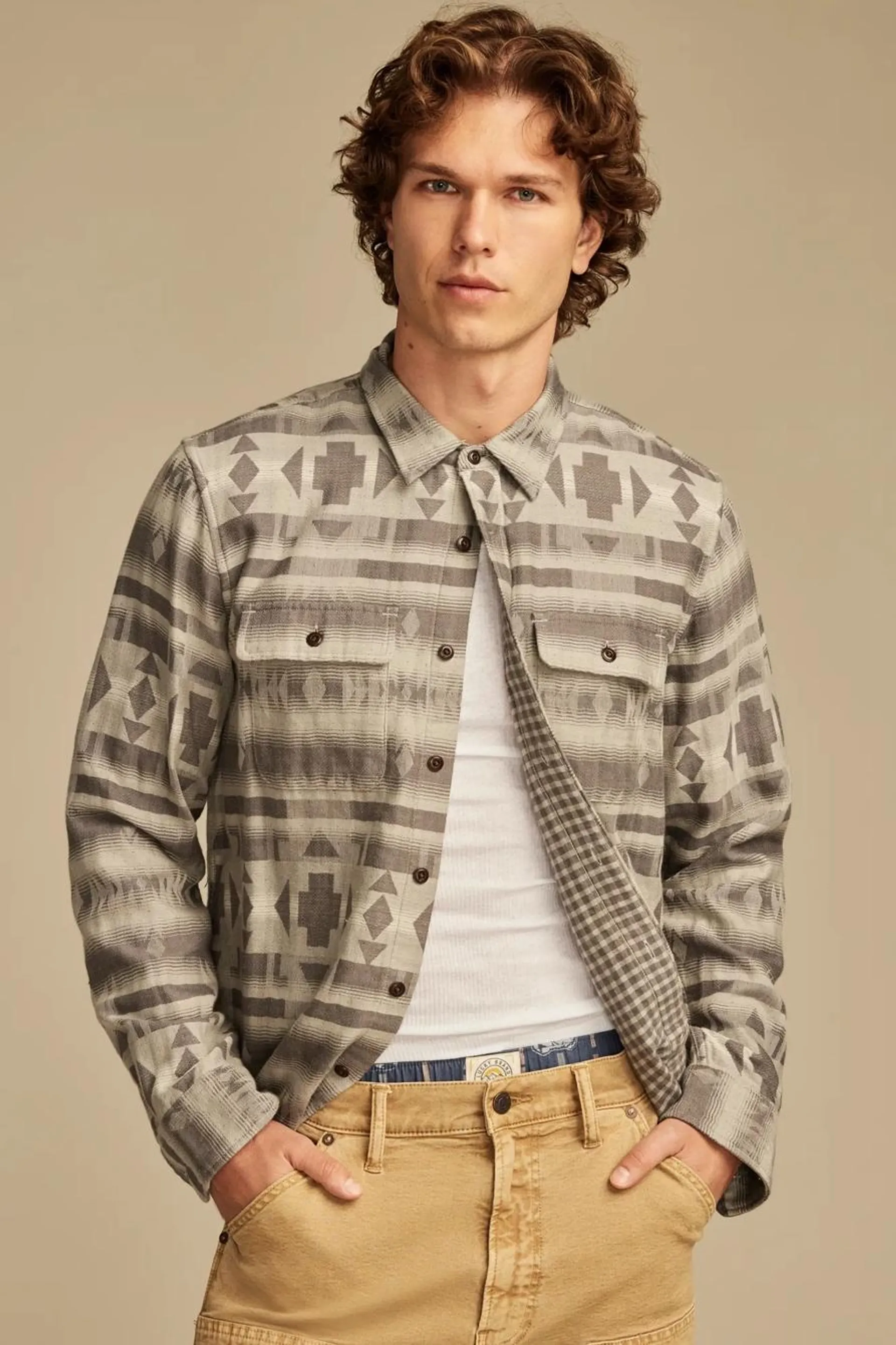 jacquard double weave humboldt long sleeve shirt