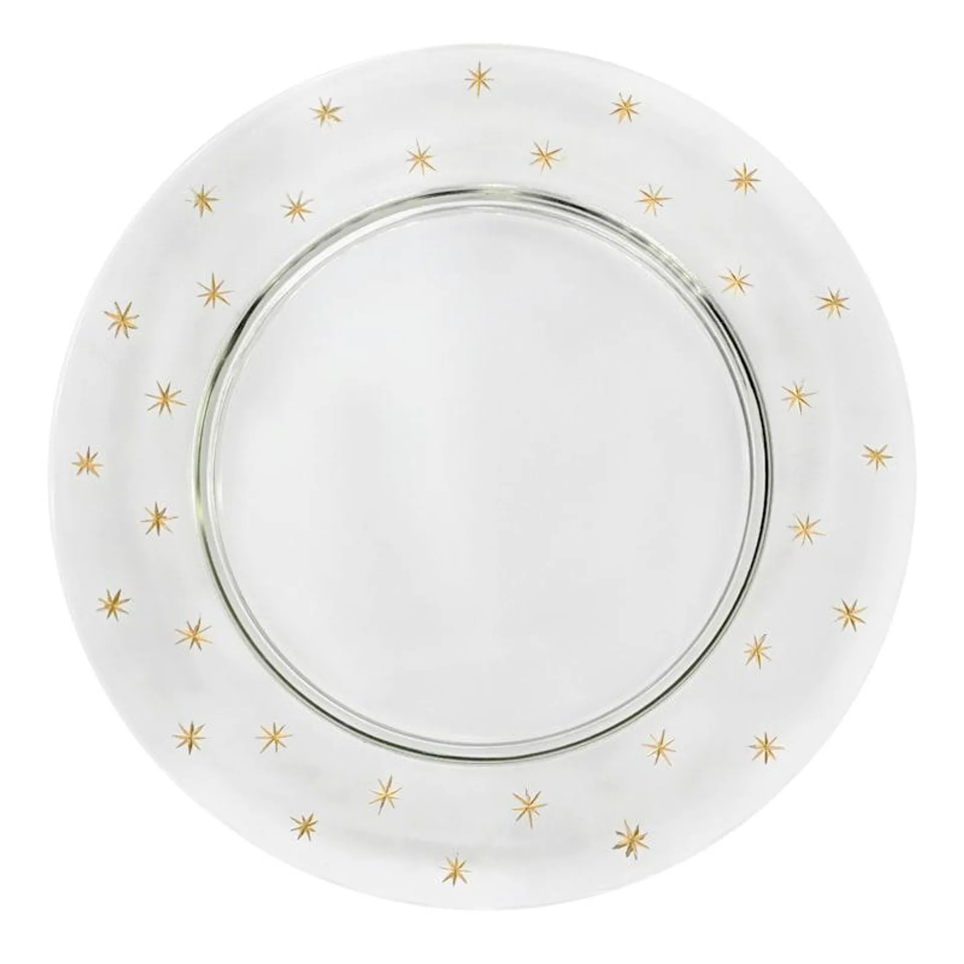 Gold Star Design Glass Charger Plate