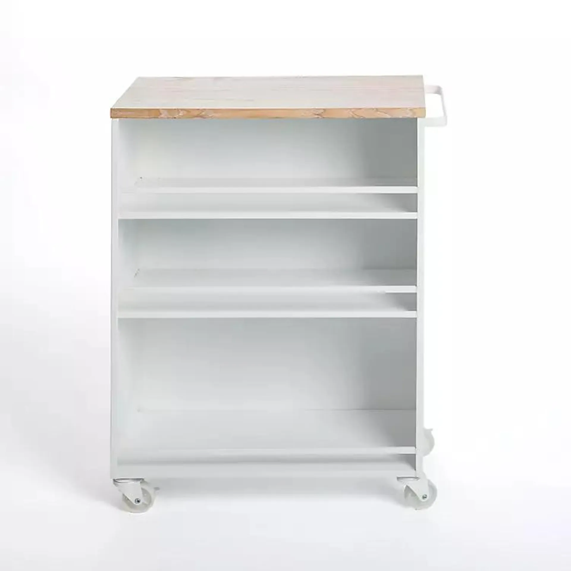 White Metal Rolling Storage Cart