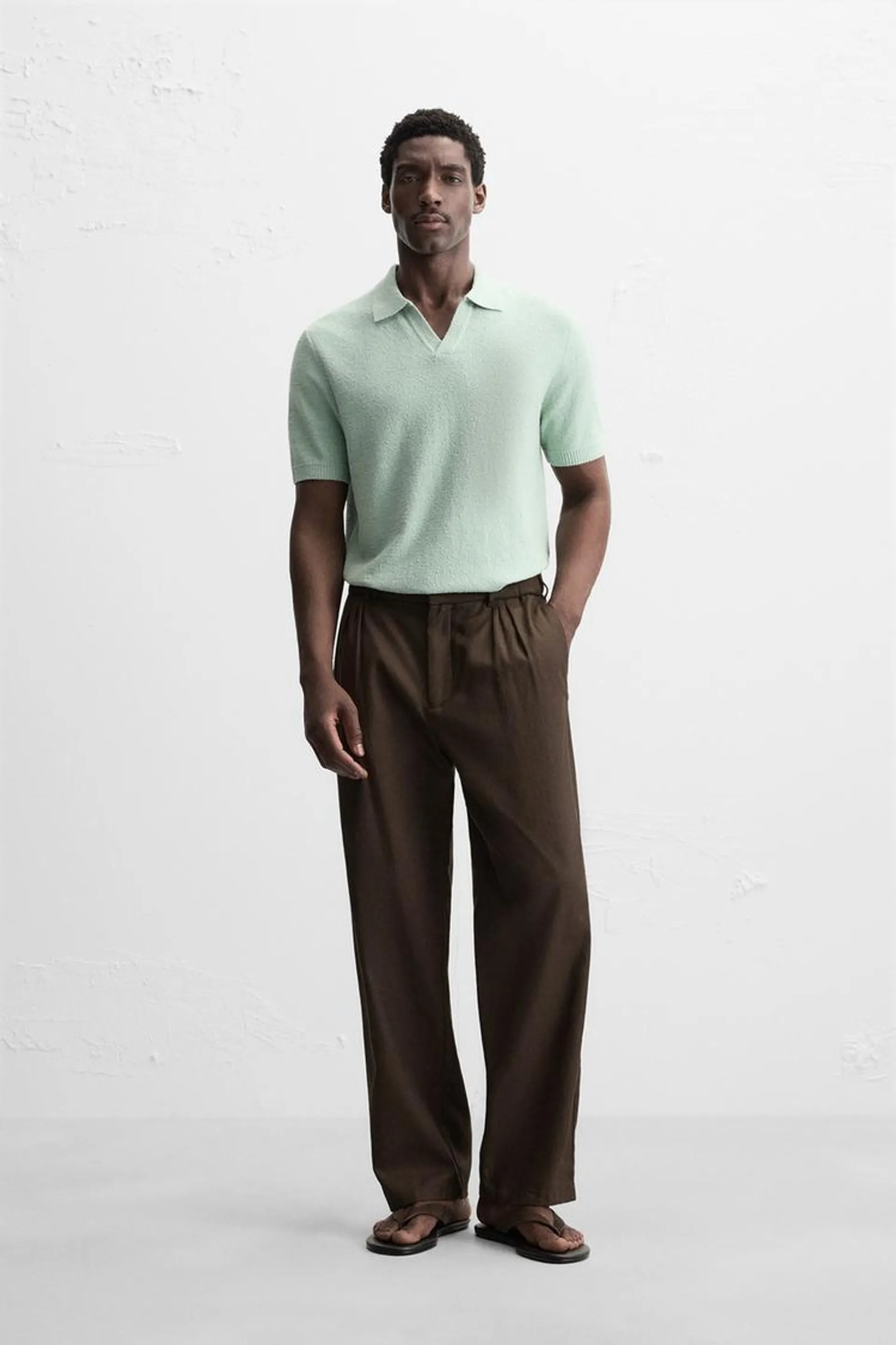 TEXTURED KNIT POLO SHIRT