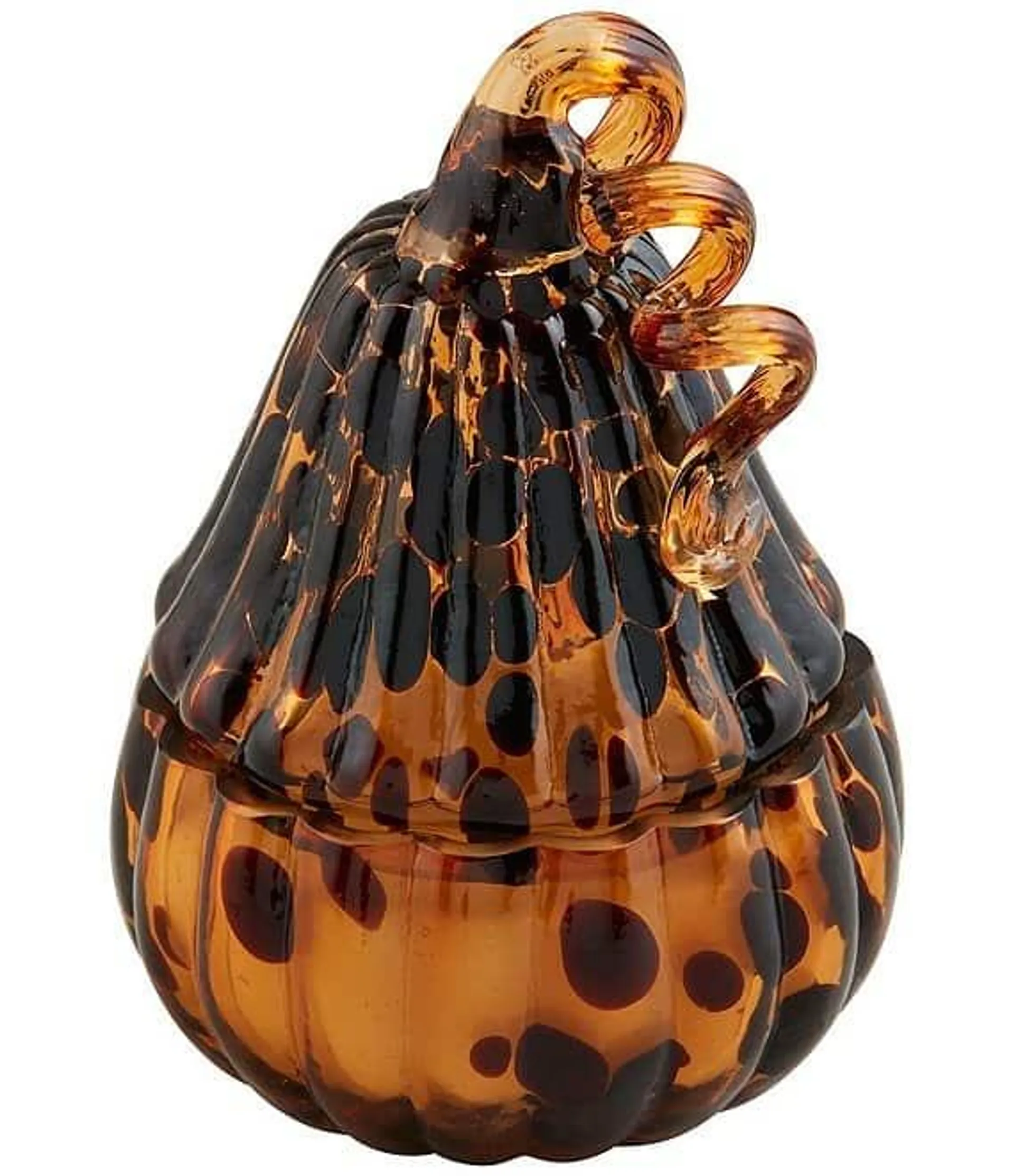 Festive Fall Collection Tortoise Pumpkin Candle with Lid