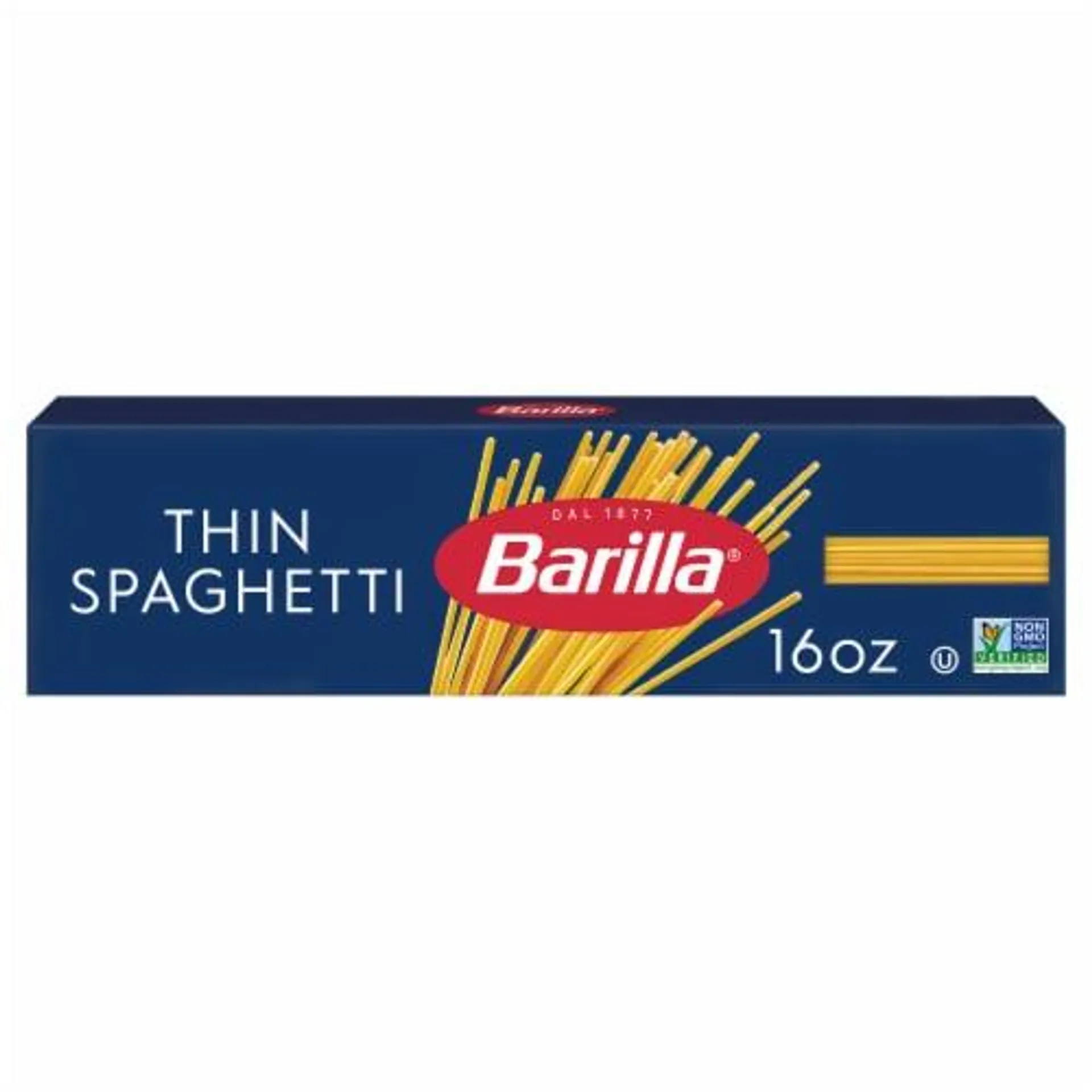 Barilla Thin Spaghetti Pasta Quality Non-GMO and Kosher Certified Pasta