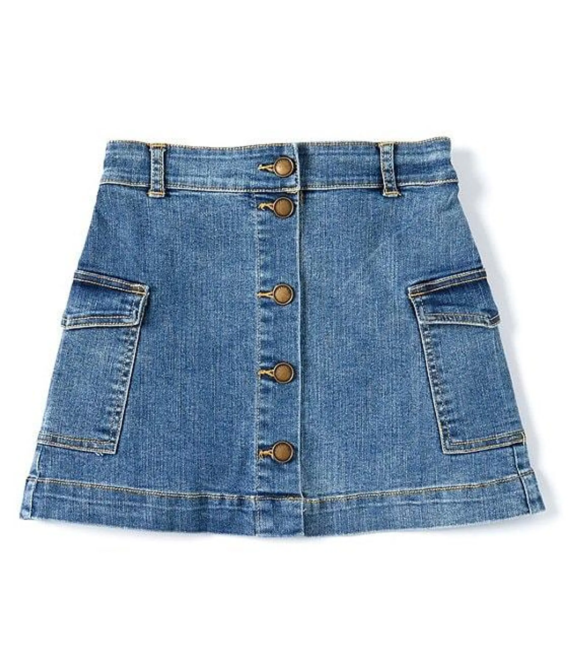 Big Girl 7-16 Button Front Mini Skirt