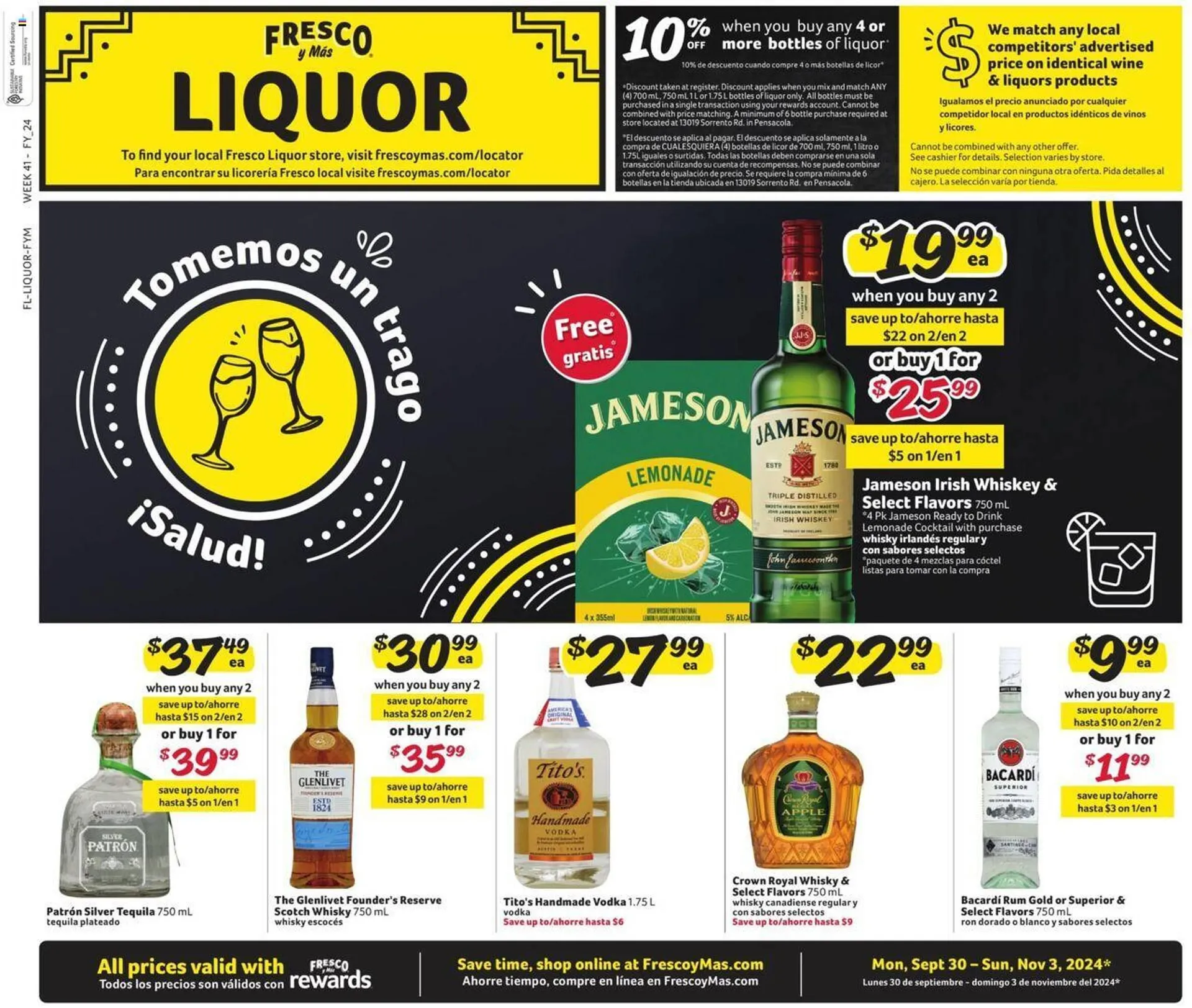 Weekly ad Fresco y Más Weekly Ad from September 30 to November 3 2024 - Page 1