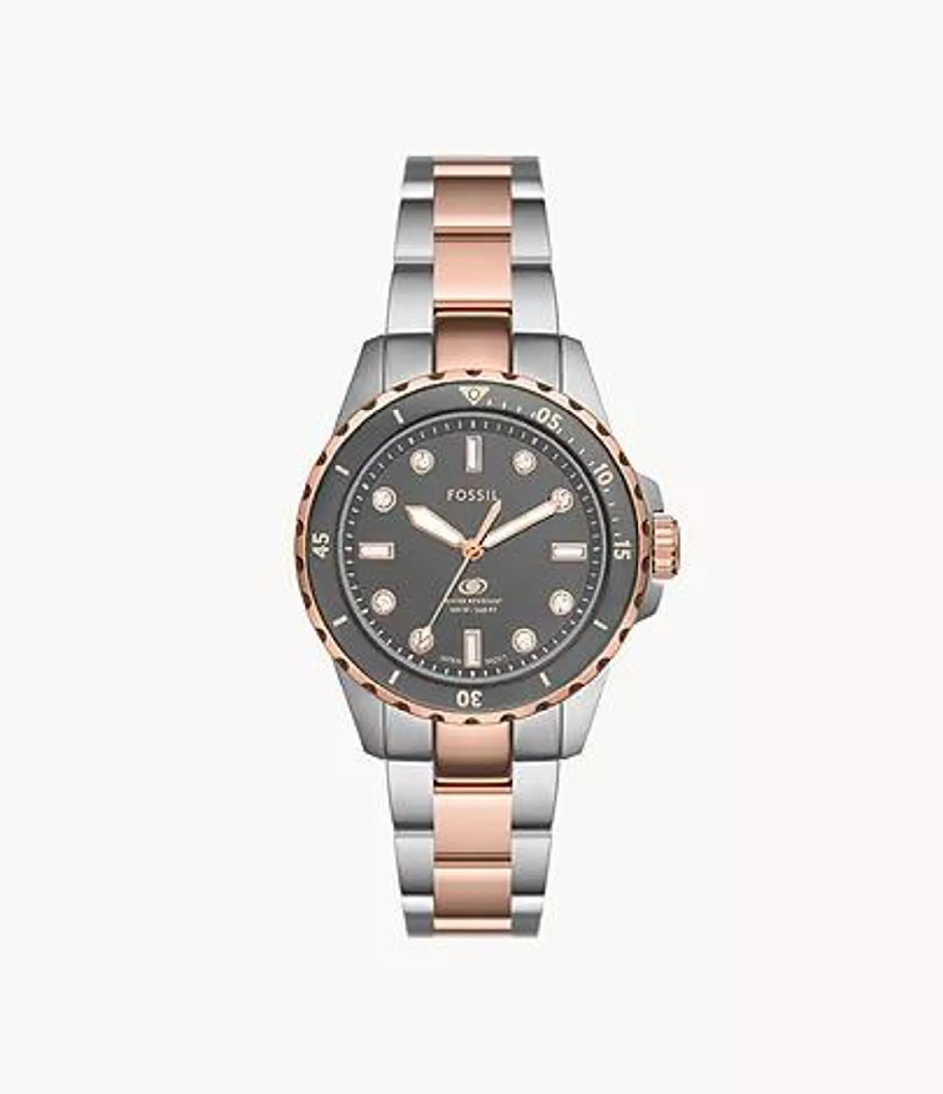 Fossil Blue Dive Three-Hand Two-Tone Stainless Steel Watch