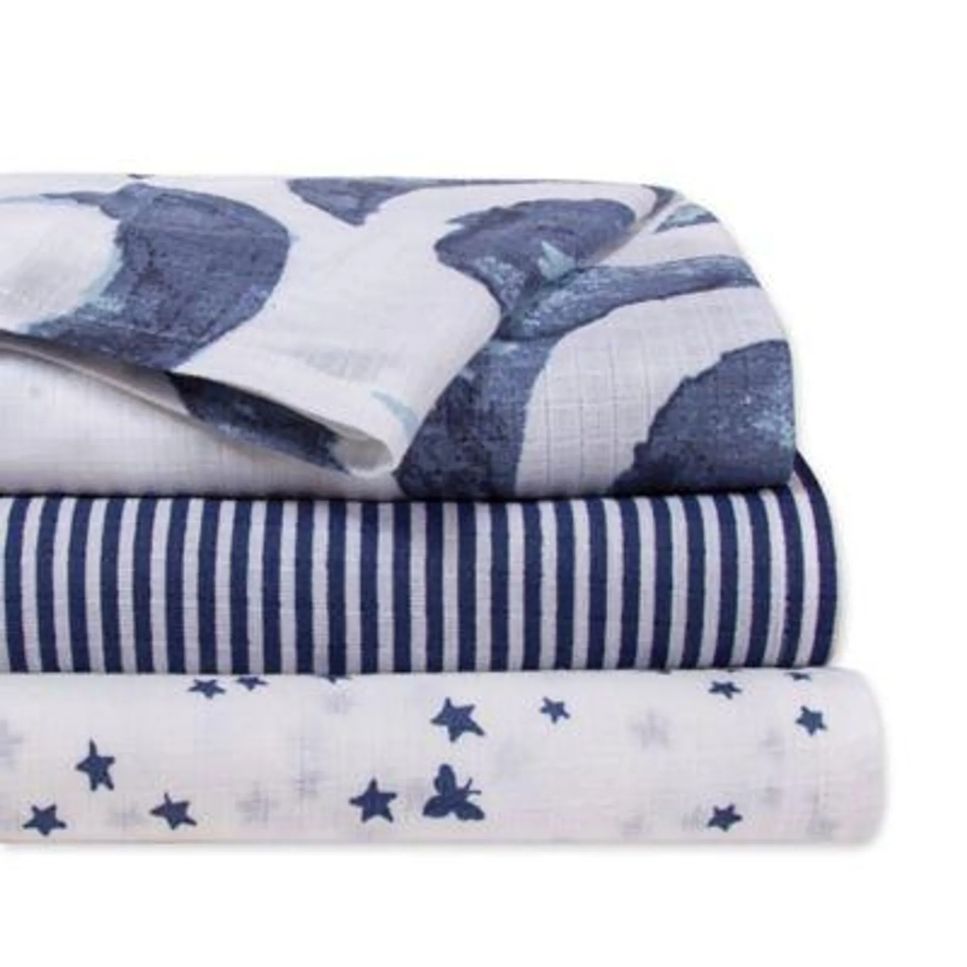 Burt's Bees Baby Woven Organic Cotton Muslin Blankets - Hello Moon, Set of 3