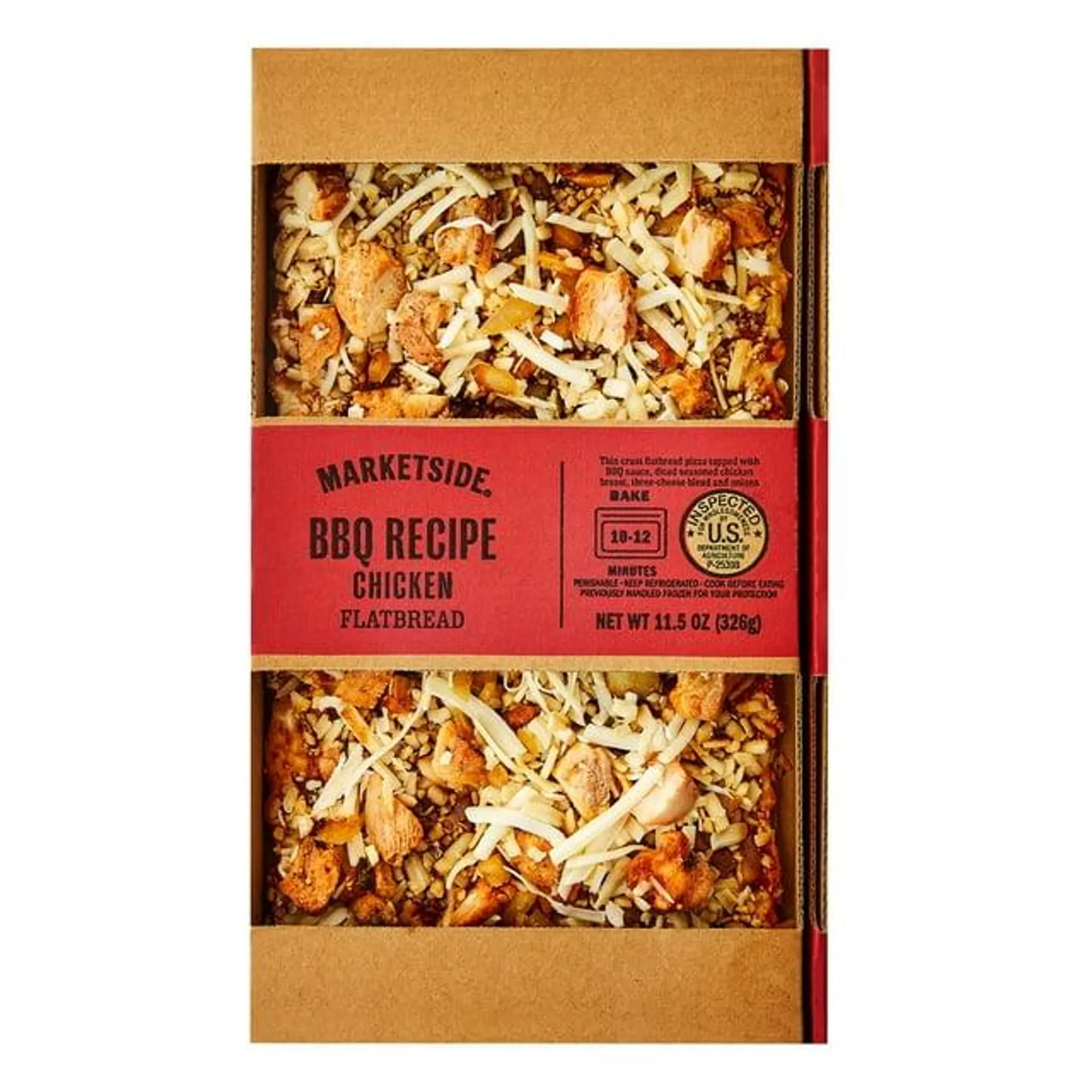 Marketside BBQ Recipe Chicken Flatbread Pizza, 11.5 oz (Fresh)