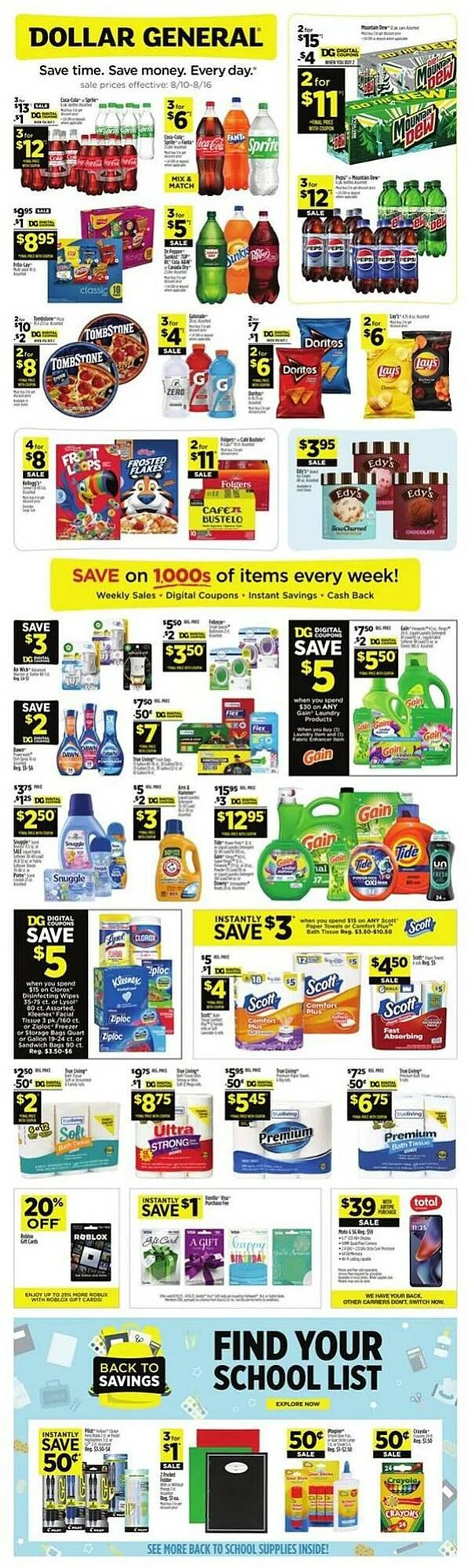 Weekly ad Dollar General Weekly Ad from August 10 to August 16 2025 - Page 1