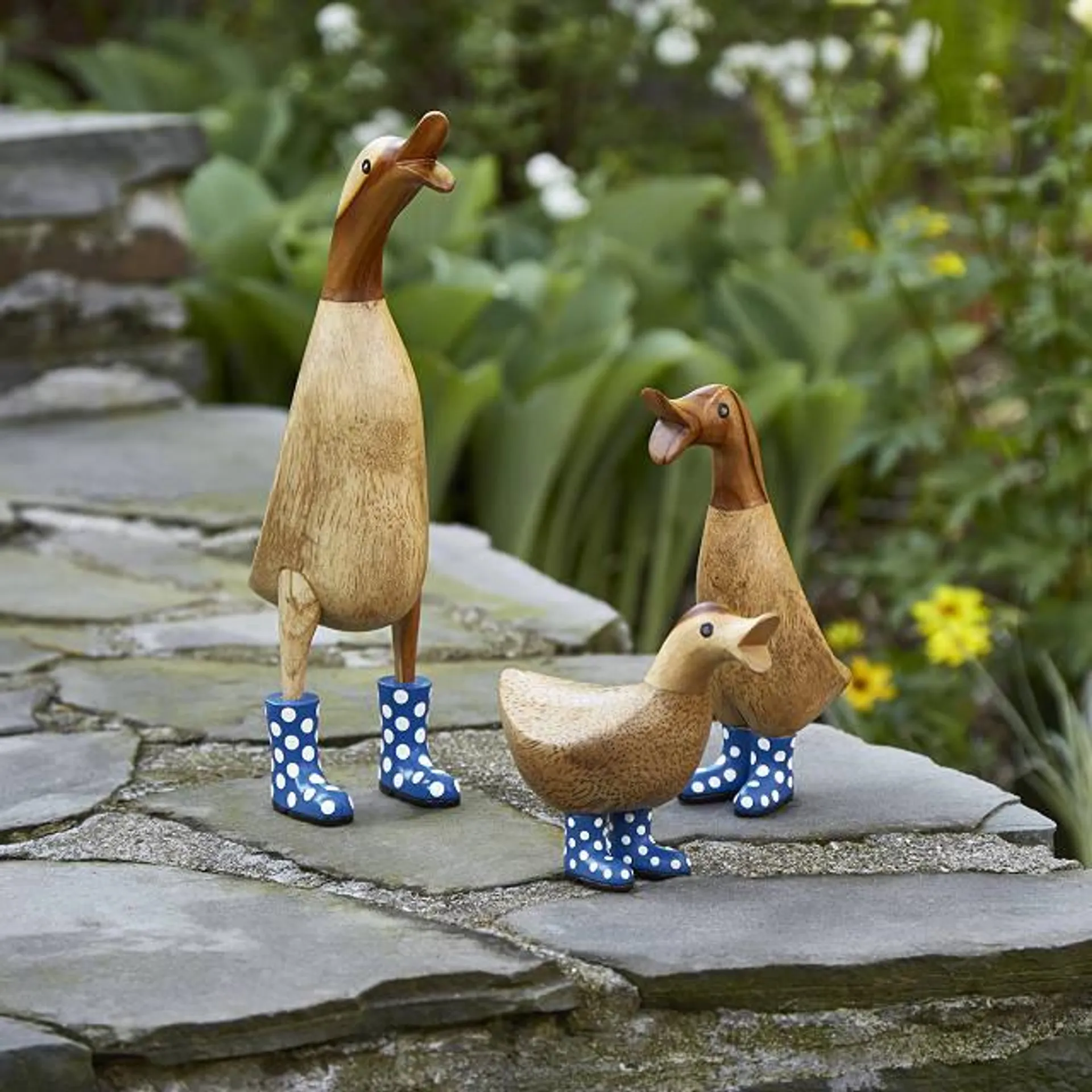 Spotted Wellies Garden Ducks