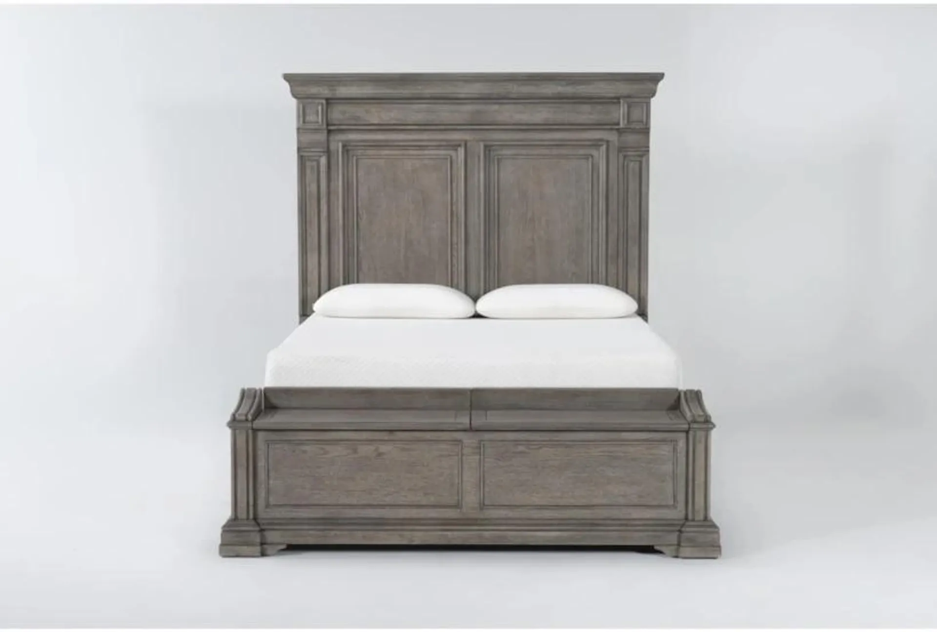 Adriana Grey Queen Wood Panel Bed With Storage