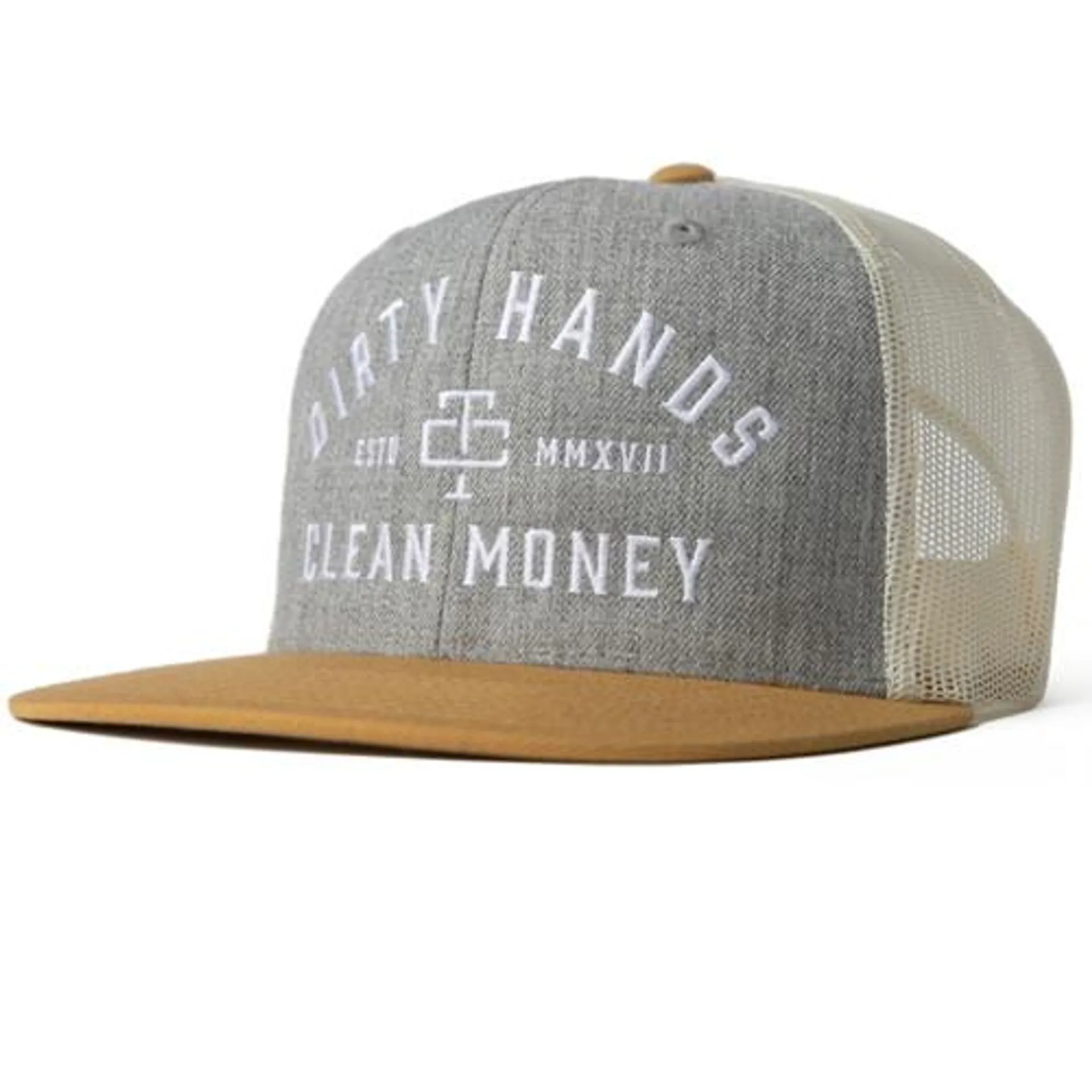 Troll Co. Mens Birch Dirty Hands Clean Money Flat Bill Hat