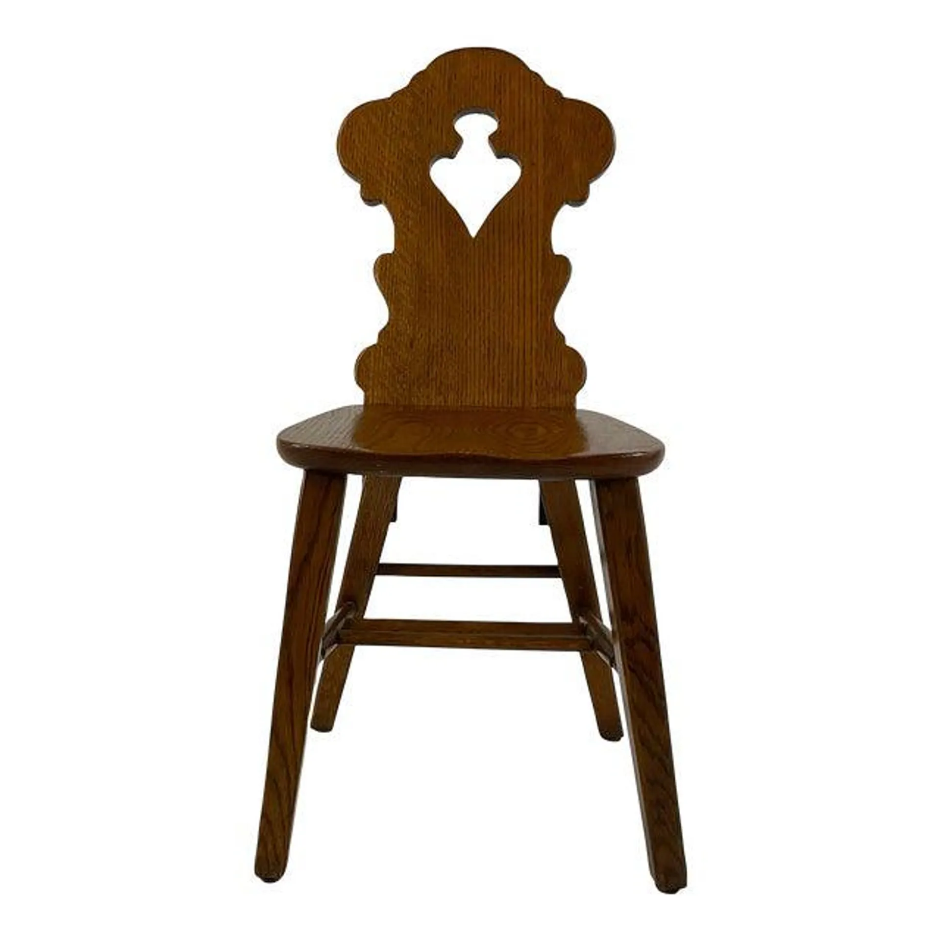 Late 1800s Swiss Chateau Oak Accent Chair