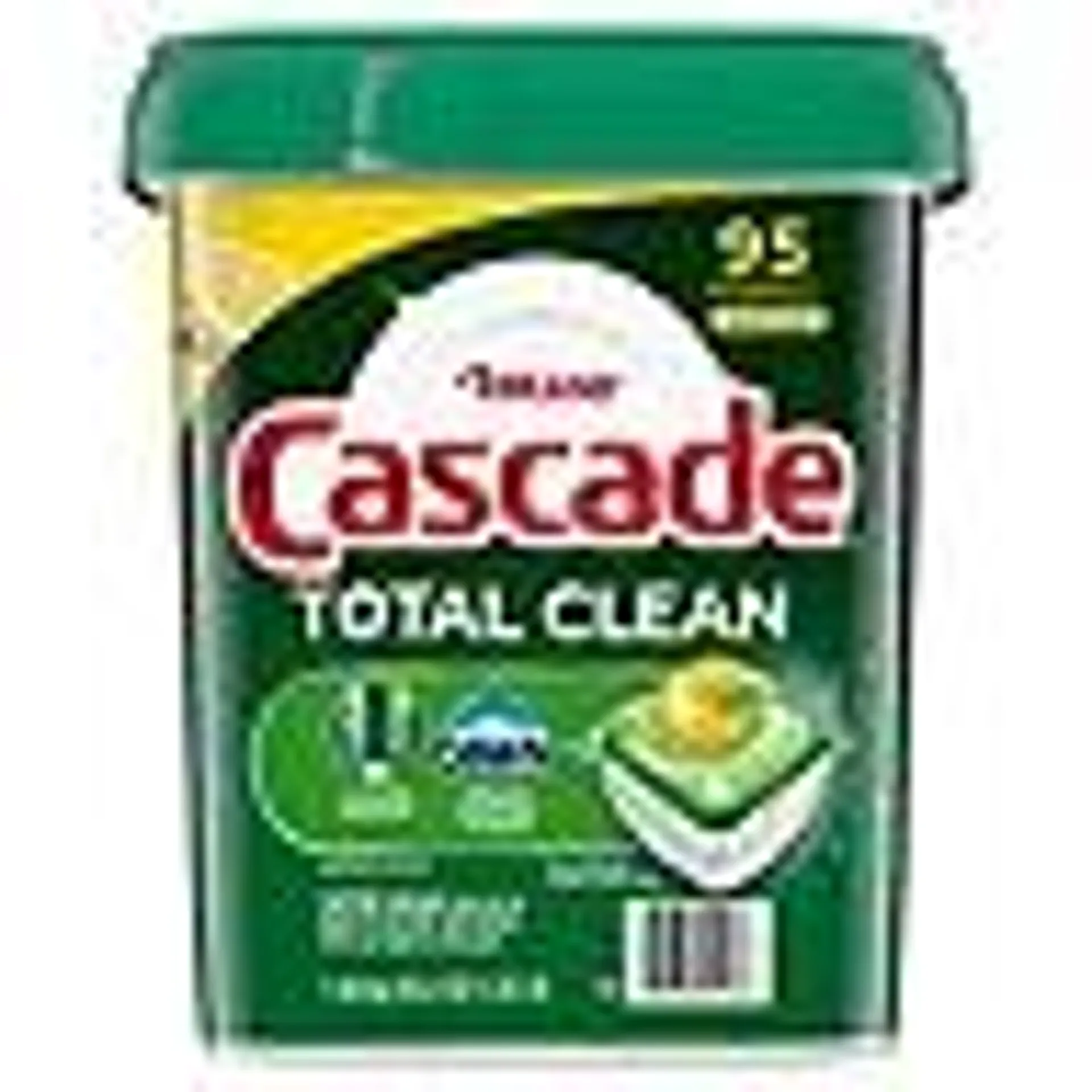 Cascade Total Clean ActionPacs Dishwasher Detergent Pacs, Lemon Scent, 95 ct.