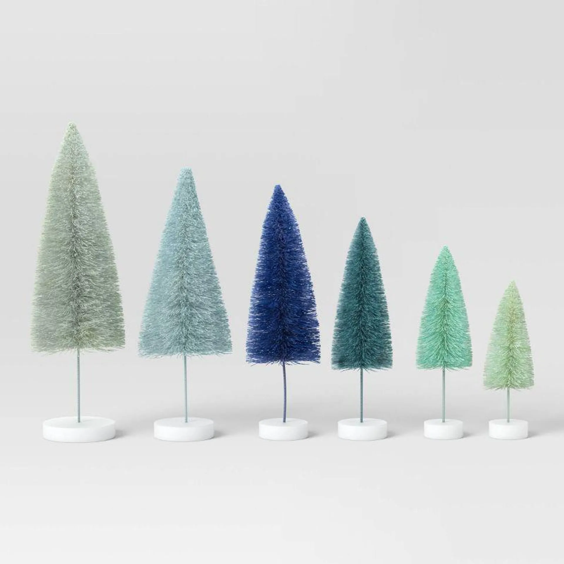 6pc Sisal Christmas Bottle Brush Tree Set - Wondershop™