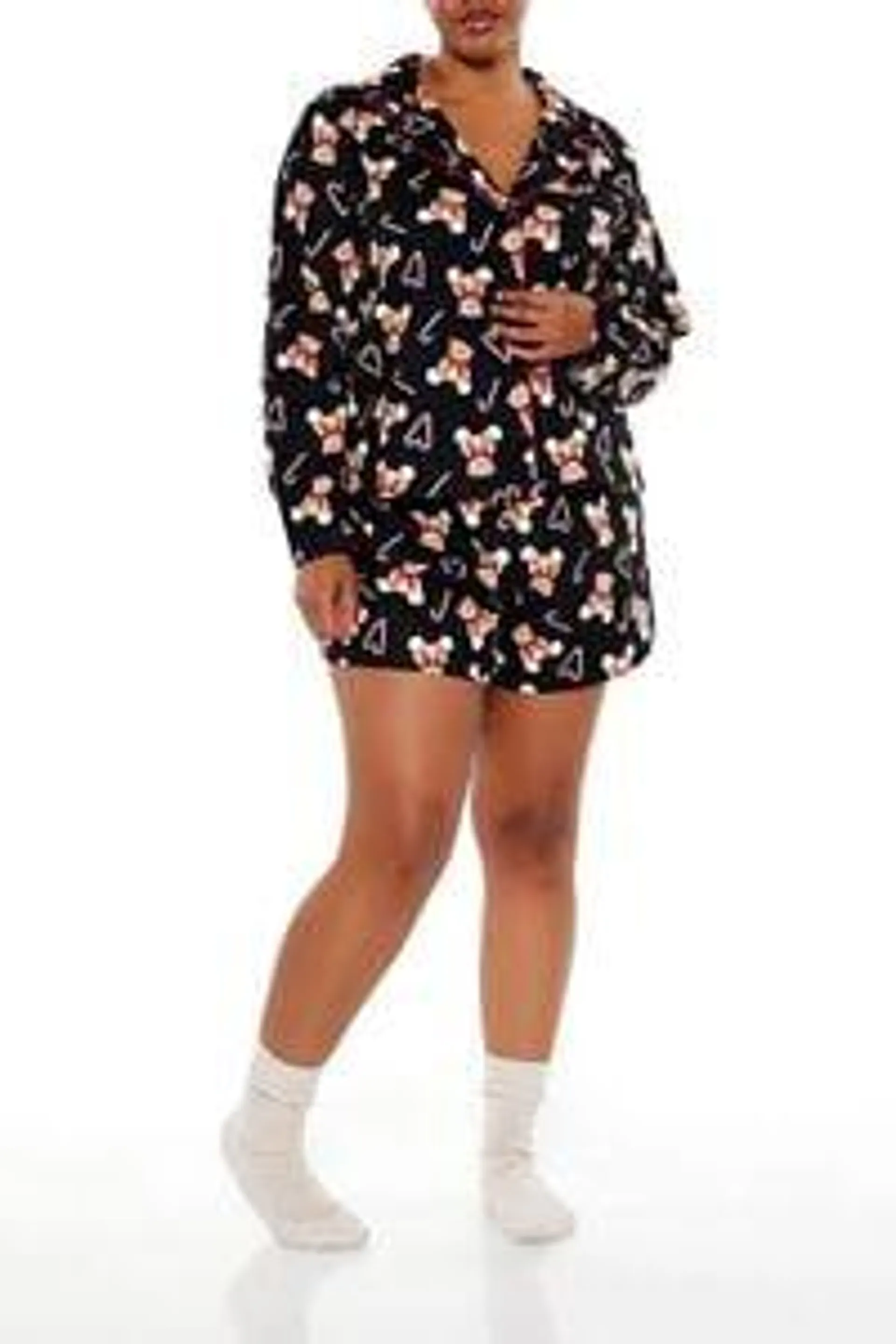 Plus Size Teddy Bear Shirt & Shorts Pajama Set