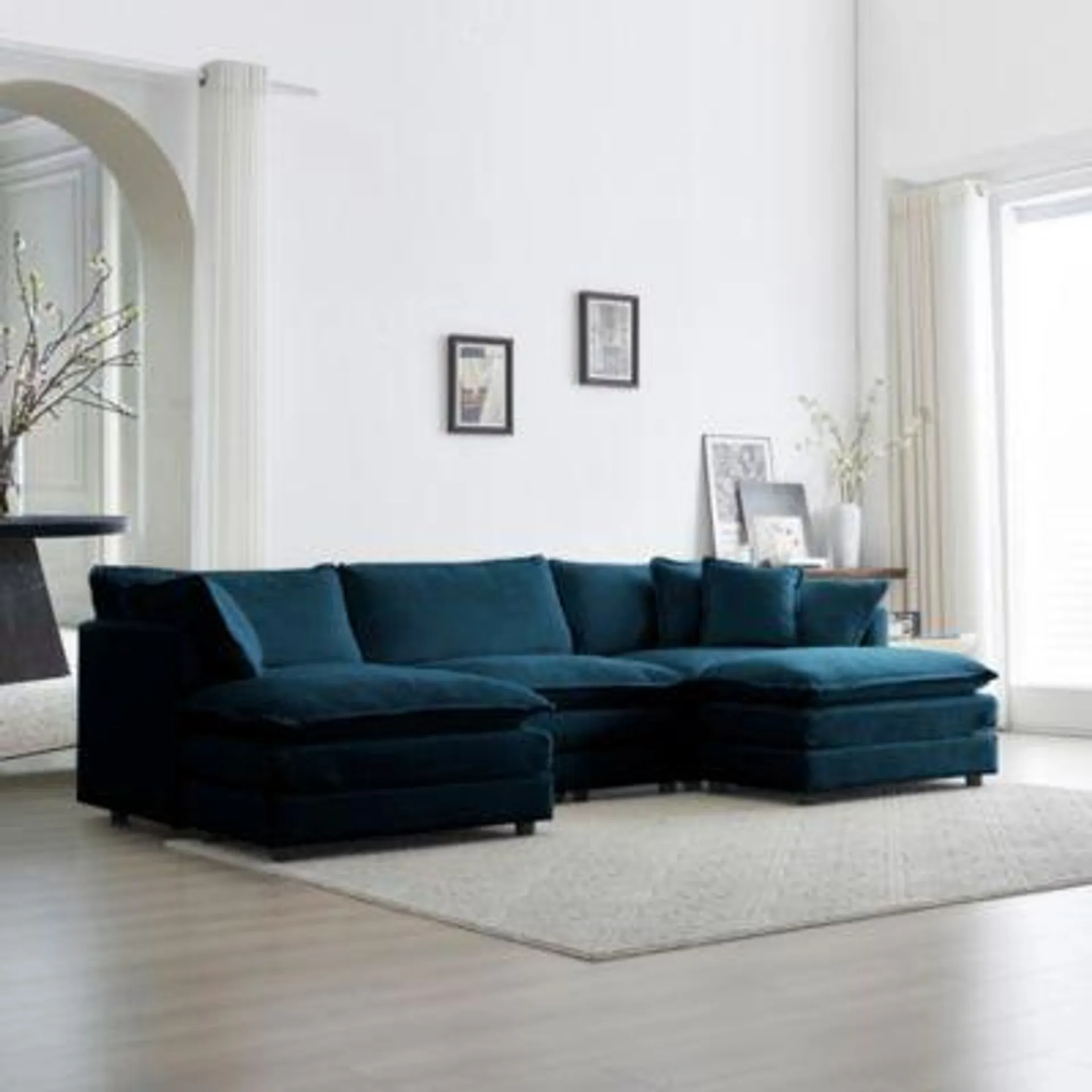 Streamdale Furniture 5-Seater U-Shaped Sectional Sofa with Ottomans