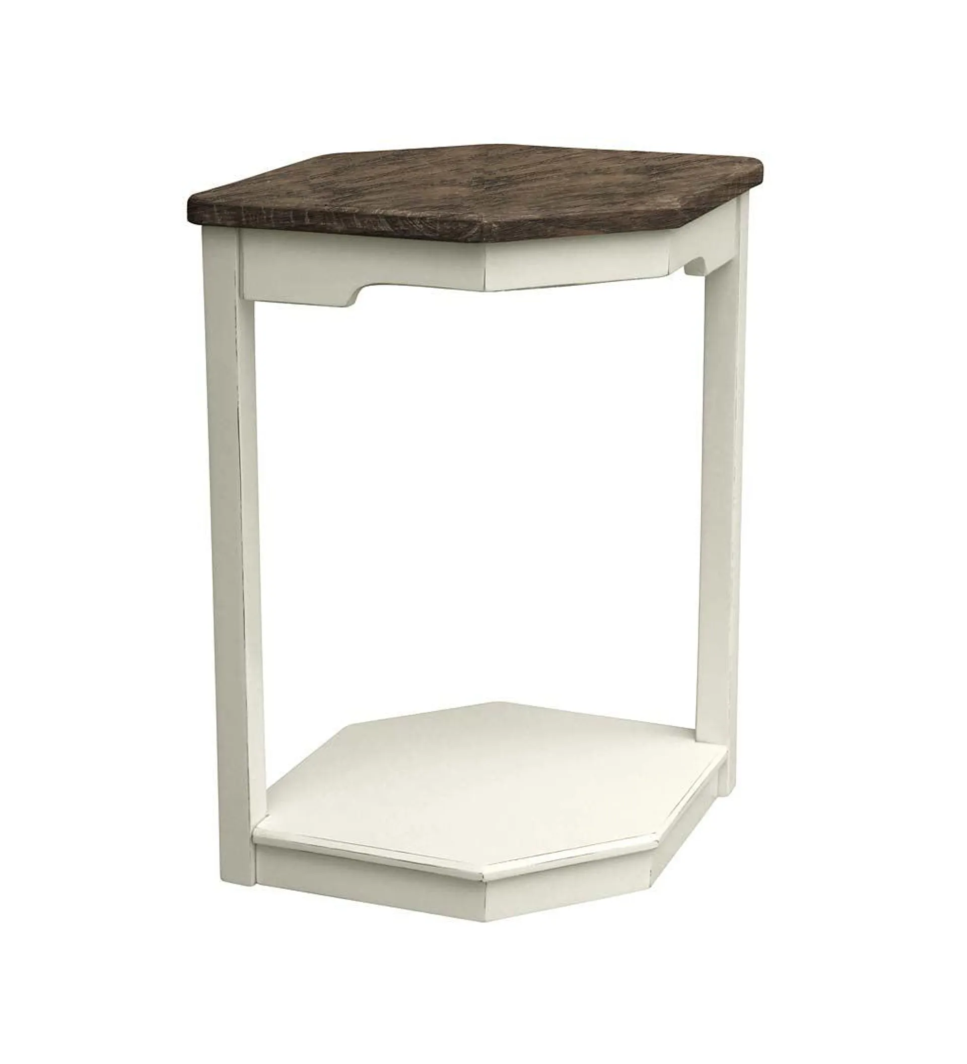 Laurel Ridge Farmhouse Collection Holden Hex Table - White/Cocoa