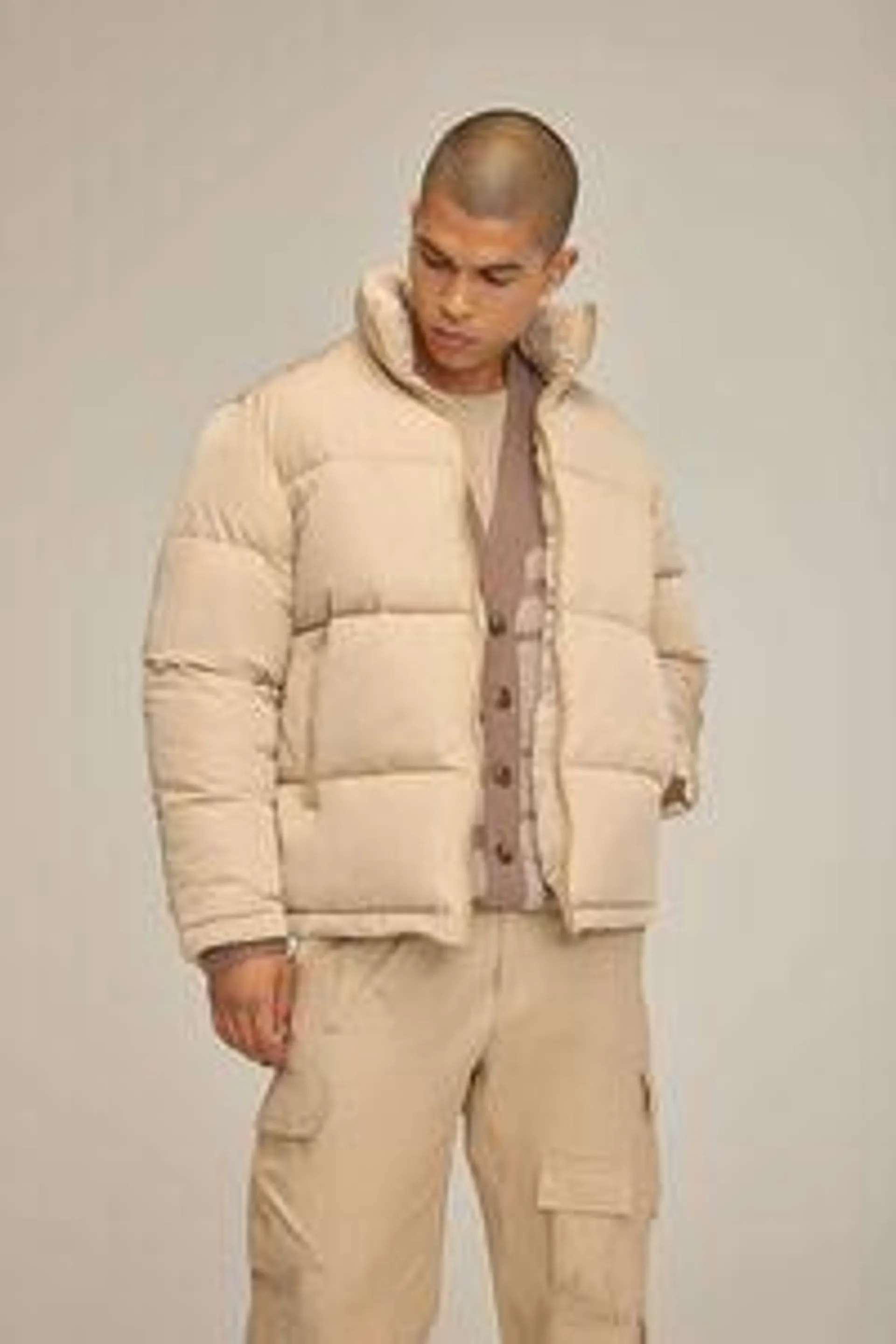 Quilted Funnel-Neck Puffer Jacket