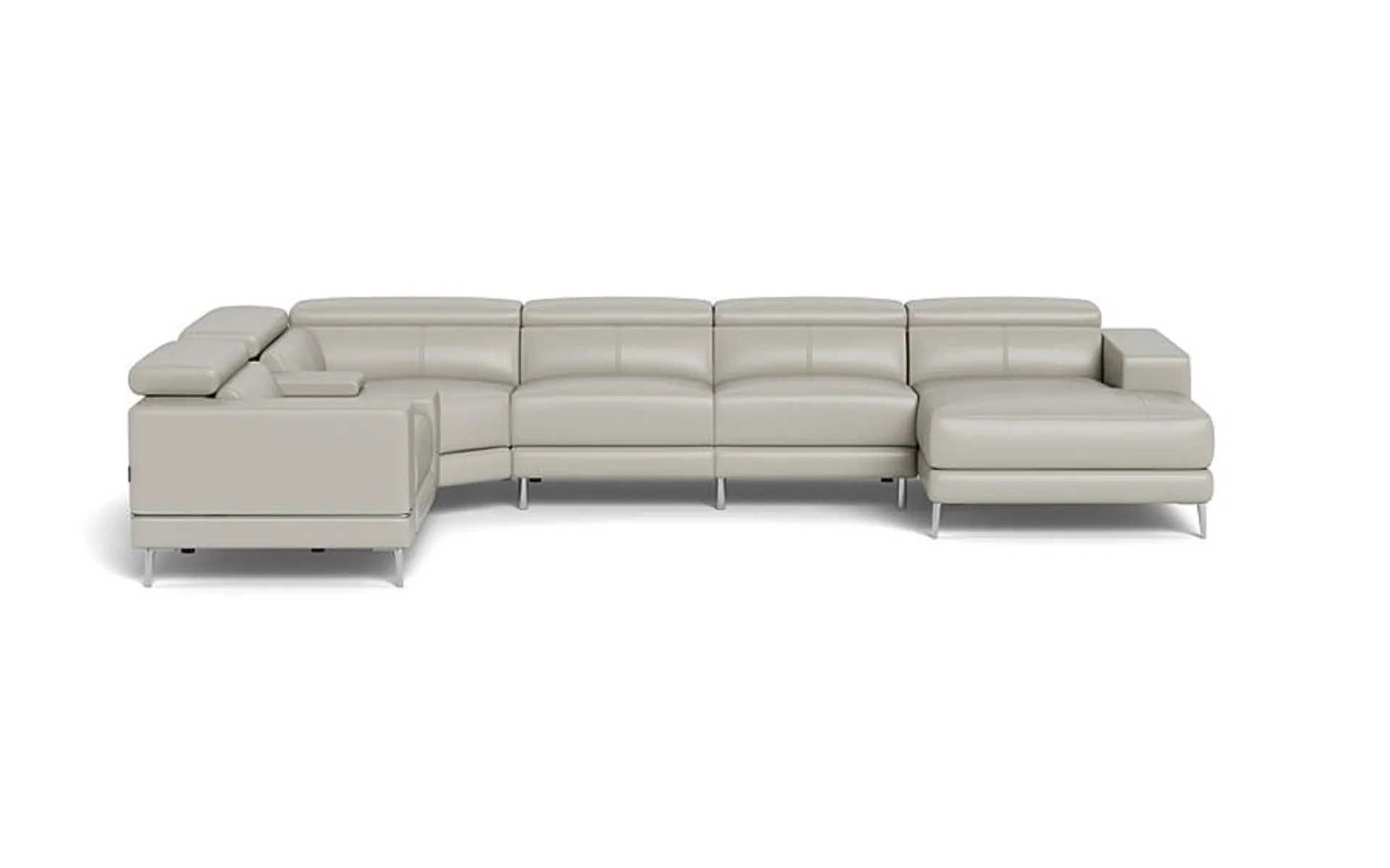 Bergamo Power Motion Extended Right Sectional Sofa Light Gray