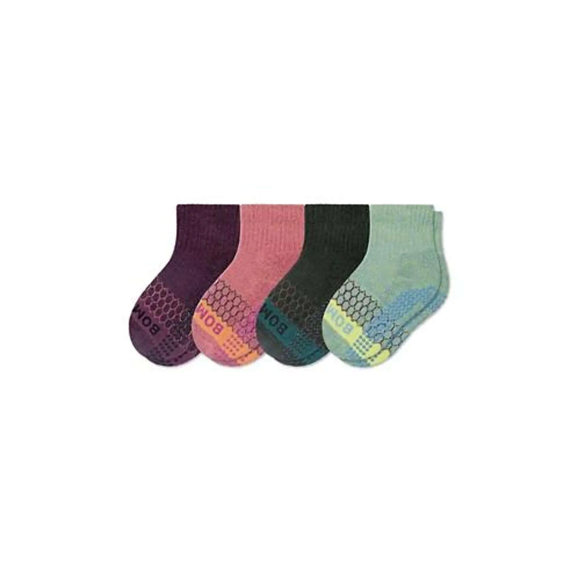 Toddler Bombas Gripper 4 Pack Crew Socks