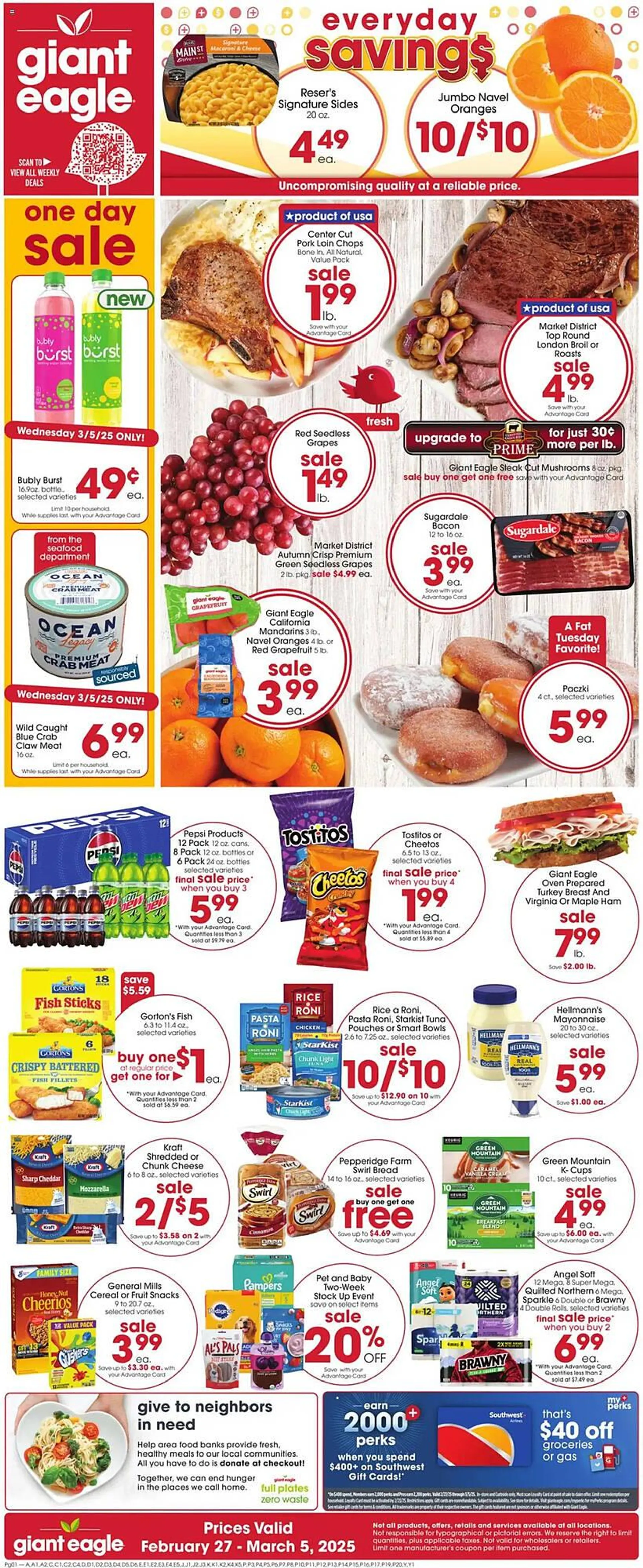 Catálogo de Giant Eagle Weekly Ad 27 de febrero al 5 de marzo 2025 - Página 1