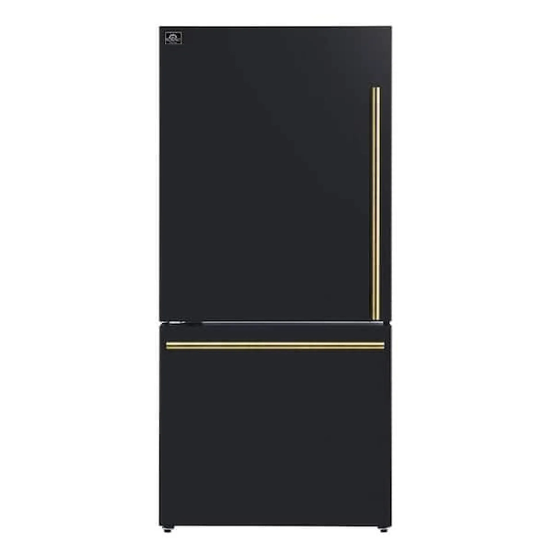 Milano 31 in. Black Bottom Freezer Refrigerator with Ice Maker