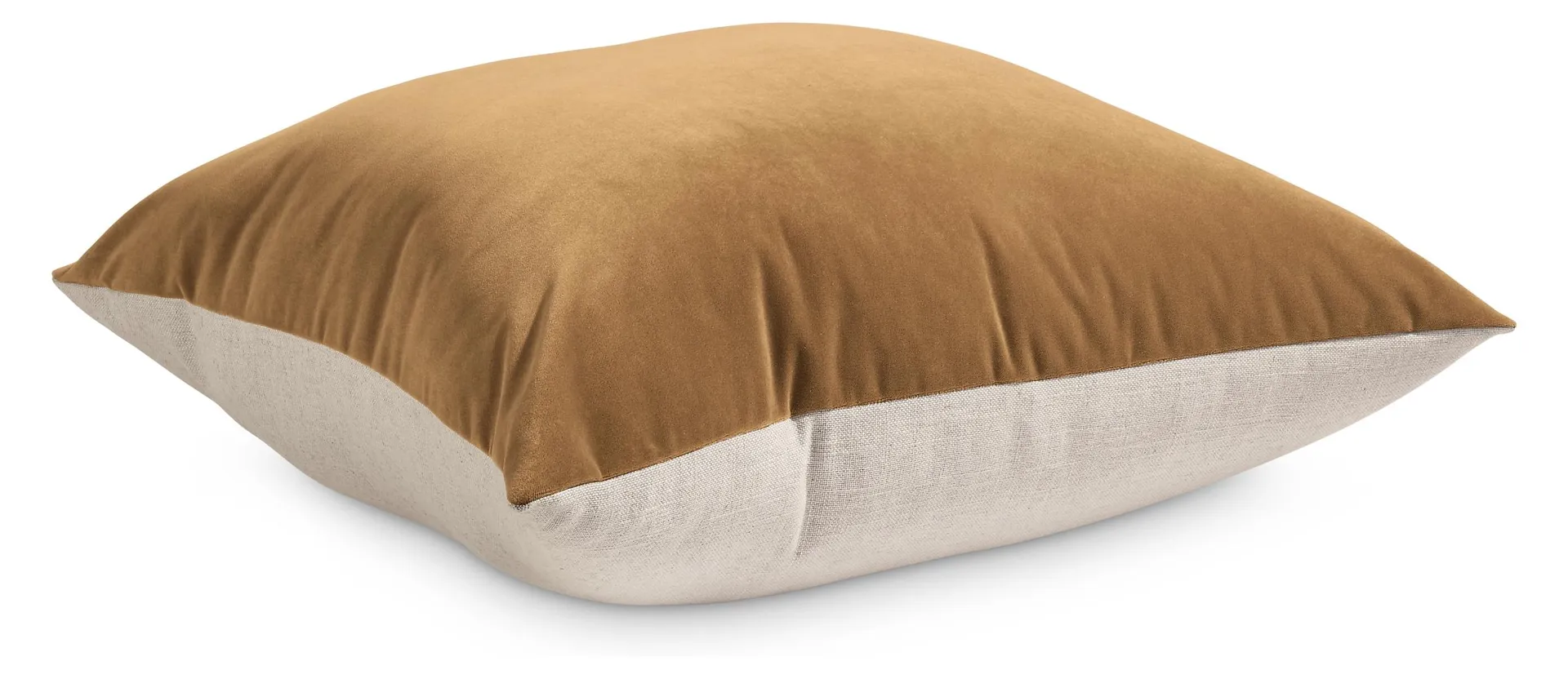 Velvet 30w 30h Floor Pillow in Camel