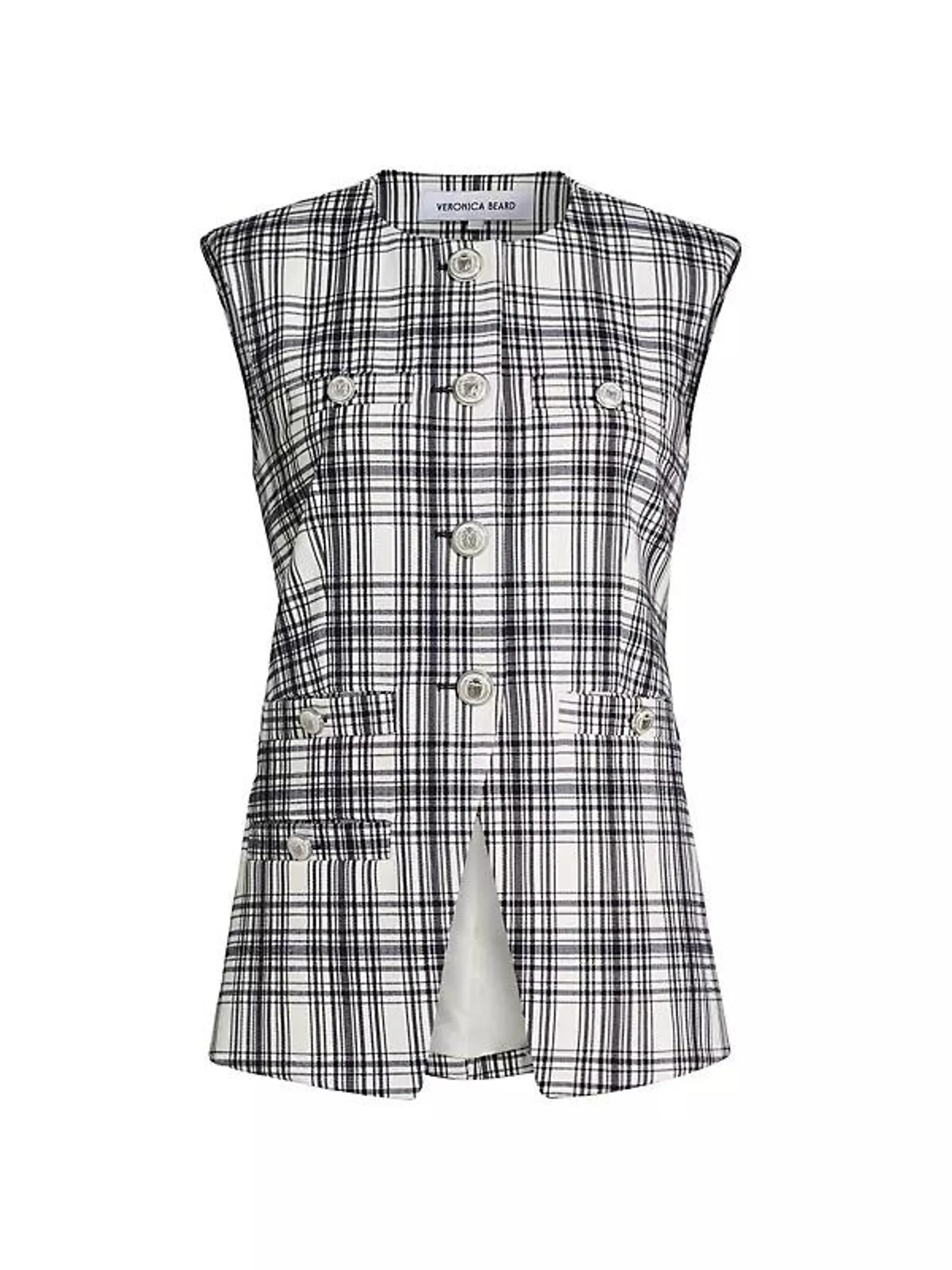 Tamara Plaid Cotton-Blend Vest